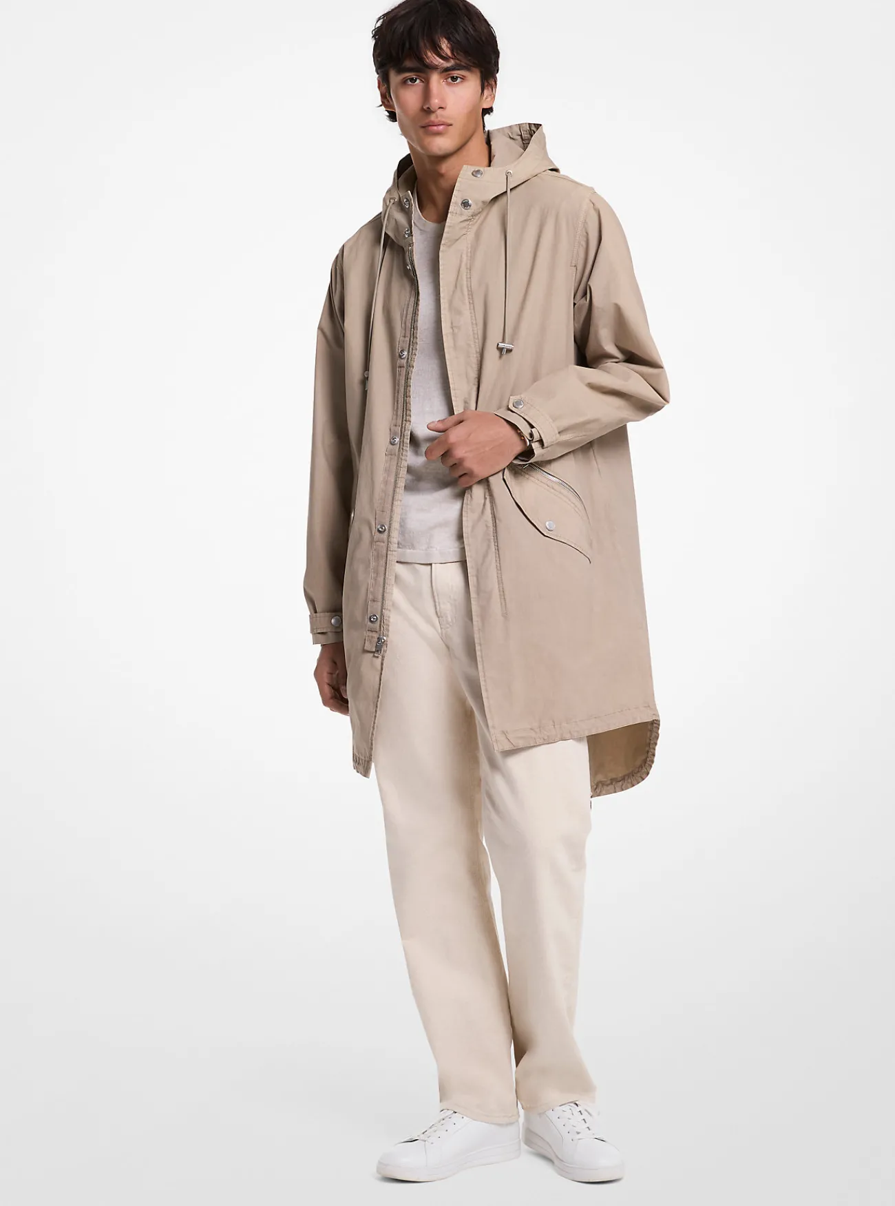 Michael Kors Anorak van geverfde katoenpopeline met stretch ZACHTSALIE New