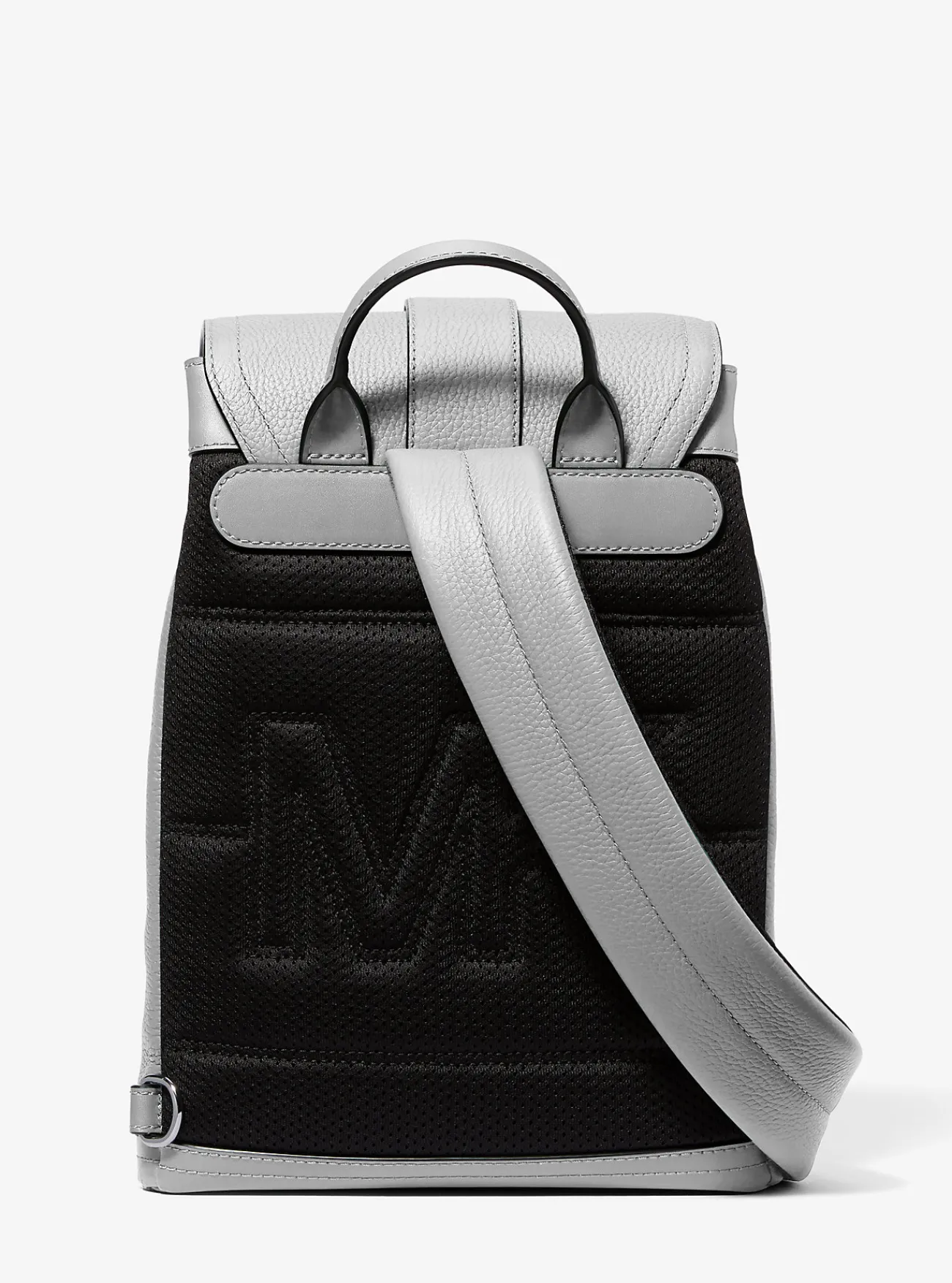 Michael Kors Aviator-schoudertas Hudson van leer STEENGROEVEGRIJS Discount