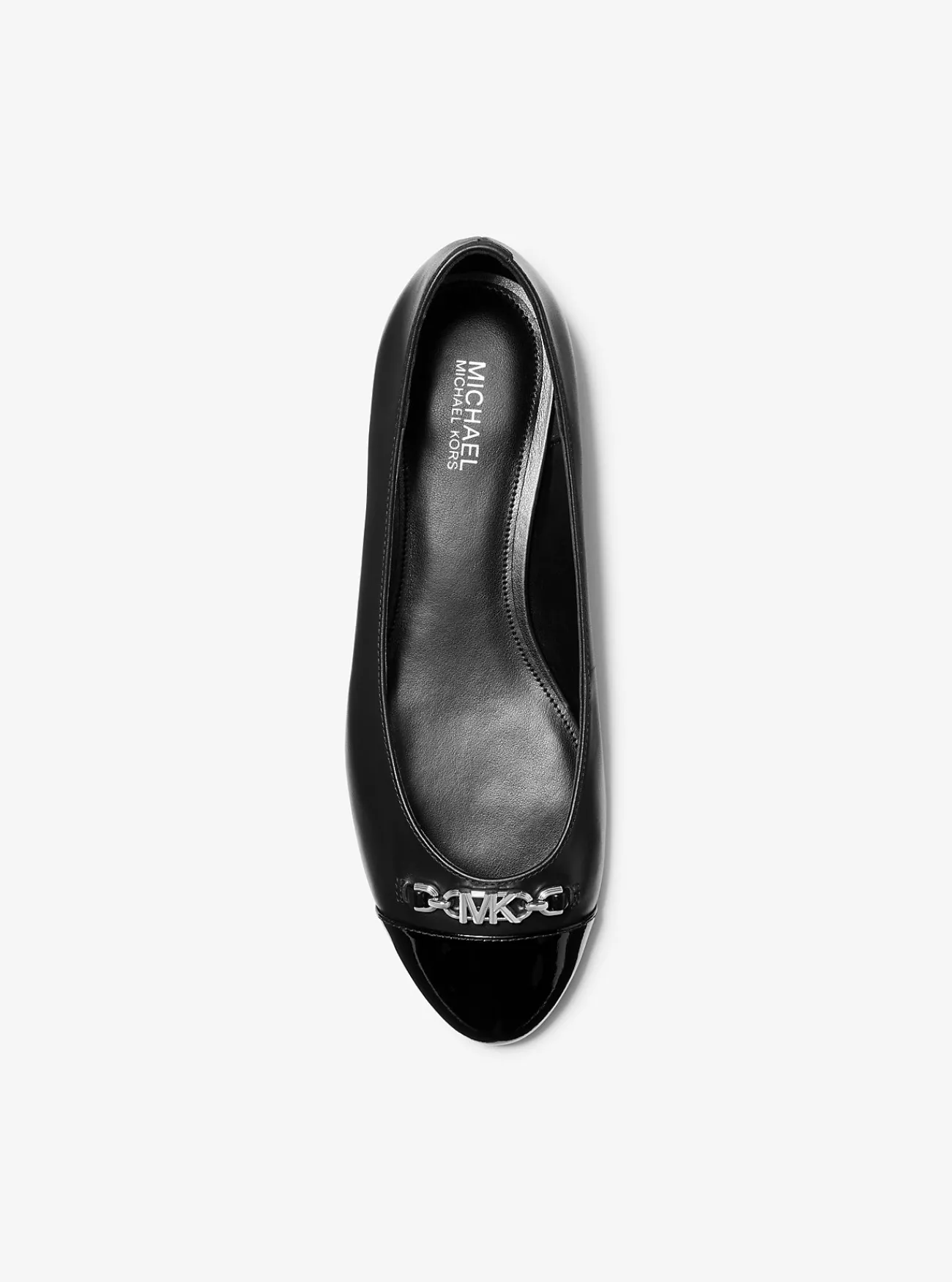 Michael Kors Ballerina Rebecca Flex van leer ZWART Discount