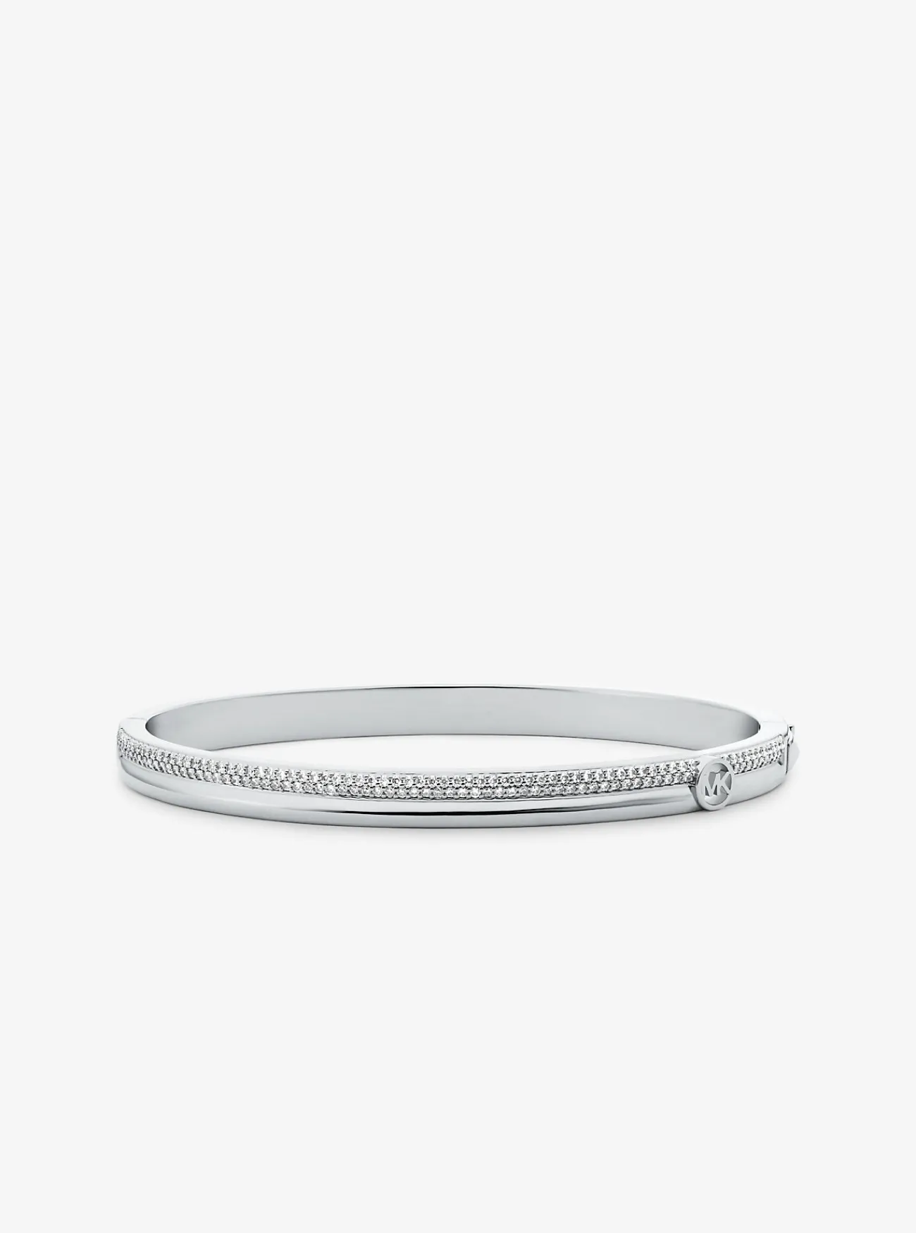 Michael Kors Bangle van messing met plating met edelmetaal en siersteentjes ZILVER Hot