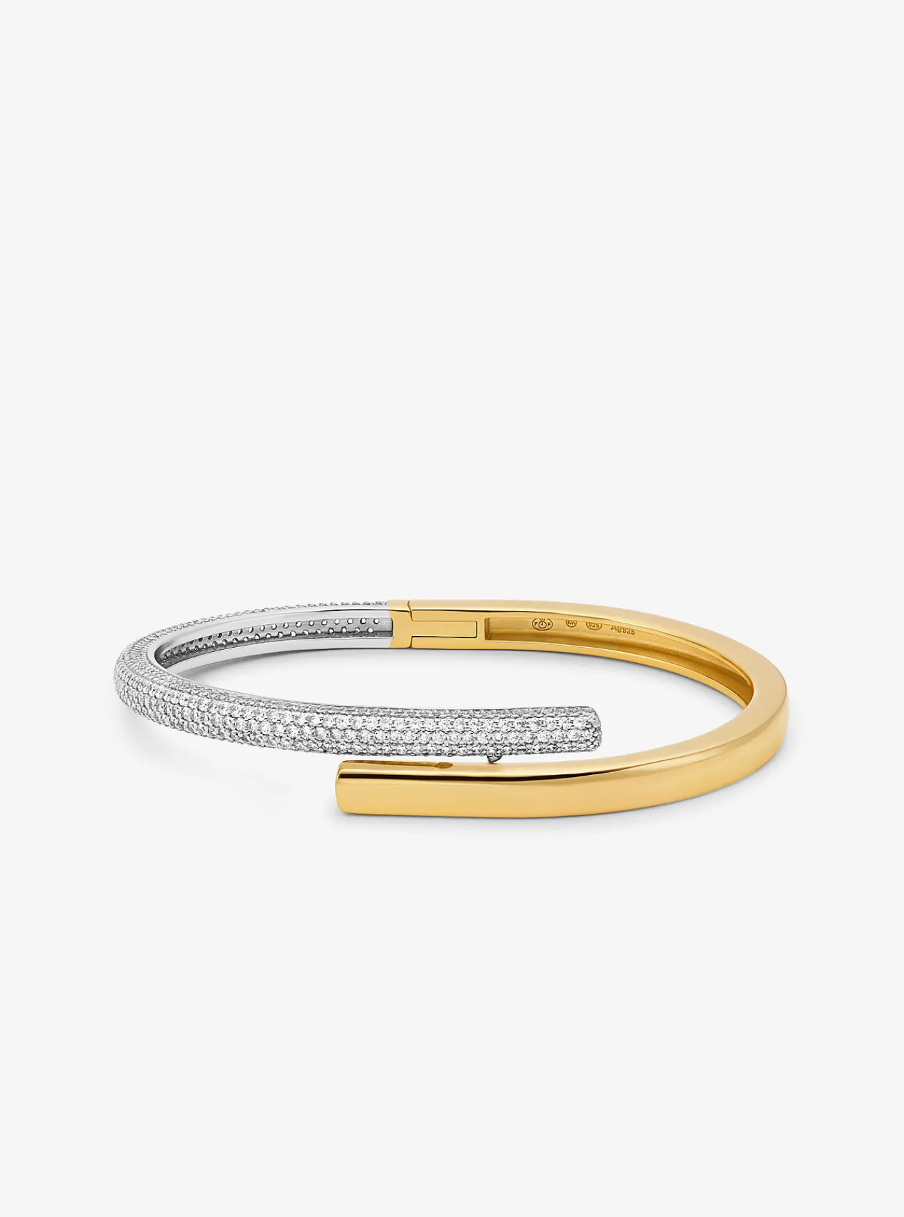 Michael Kors Bangle van sterlingzilver met siersteentjes en plating met edelmetaal TWEEKLEURIG Hot