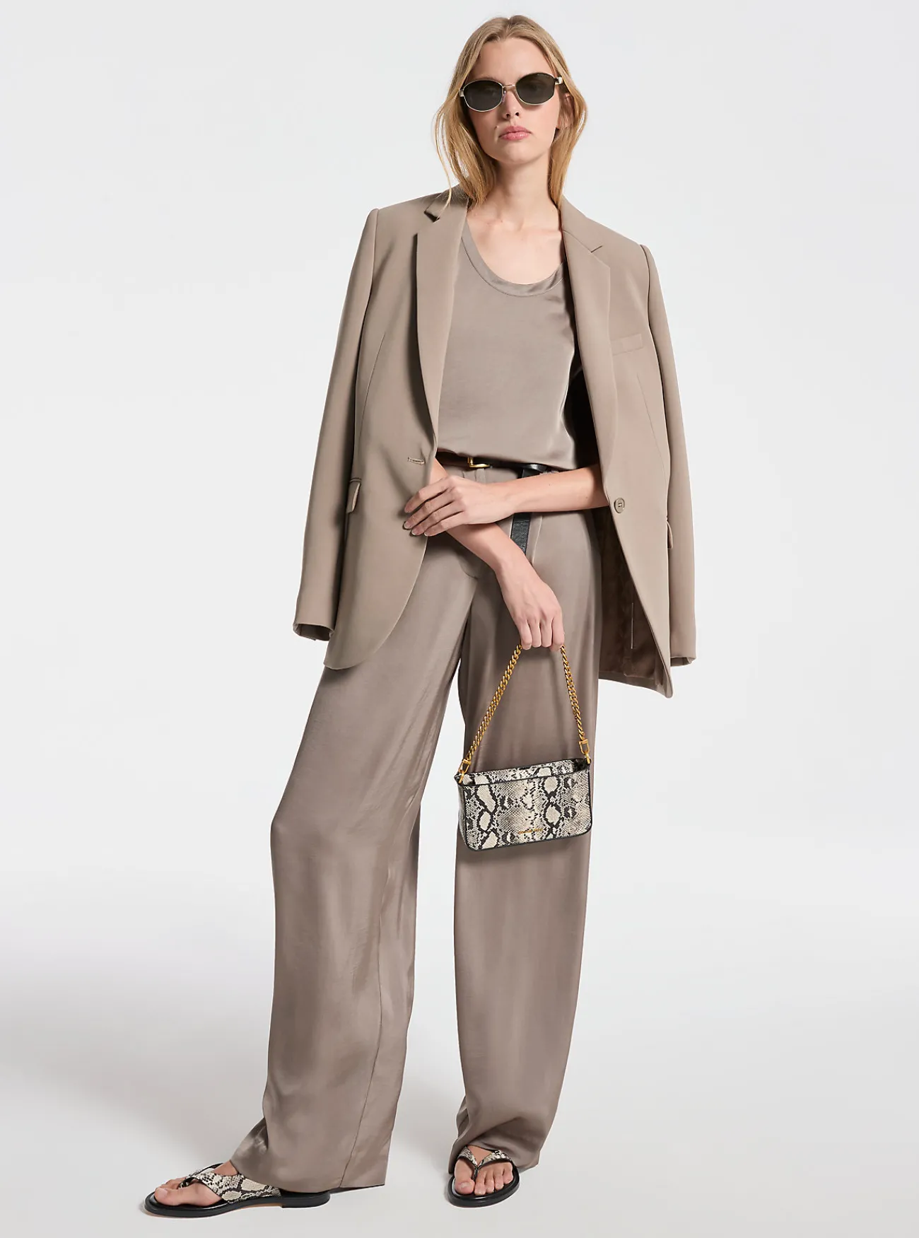 Michael Kors Blazer van cr&ecirc;pe KASTANJE Discount