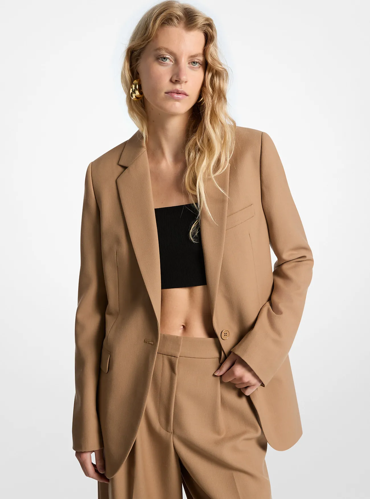 Michael Kors Blazer van wol in boyfriendmodel CAF&Eacute; Outlet