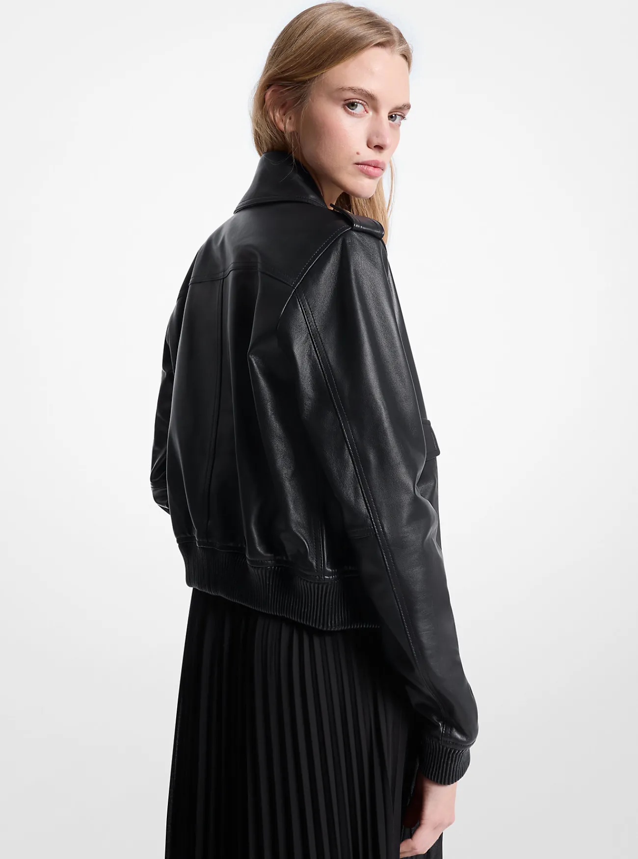 Michael Kors Blousonjack van leer ZWART Sale