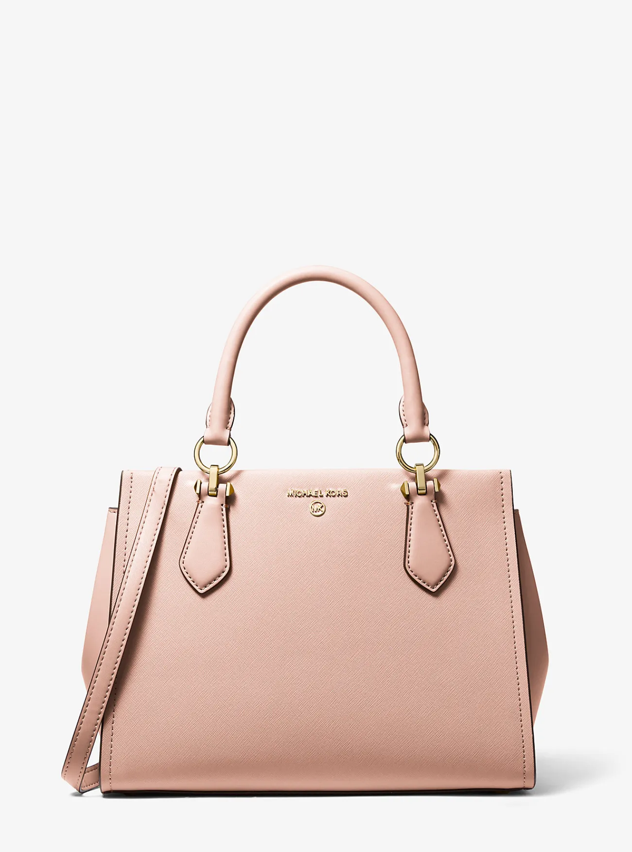Michael Kors Boekentas Marilyn van saffianoleer, middelgroot ZACHTROZE New