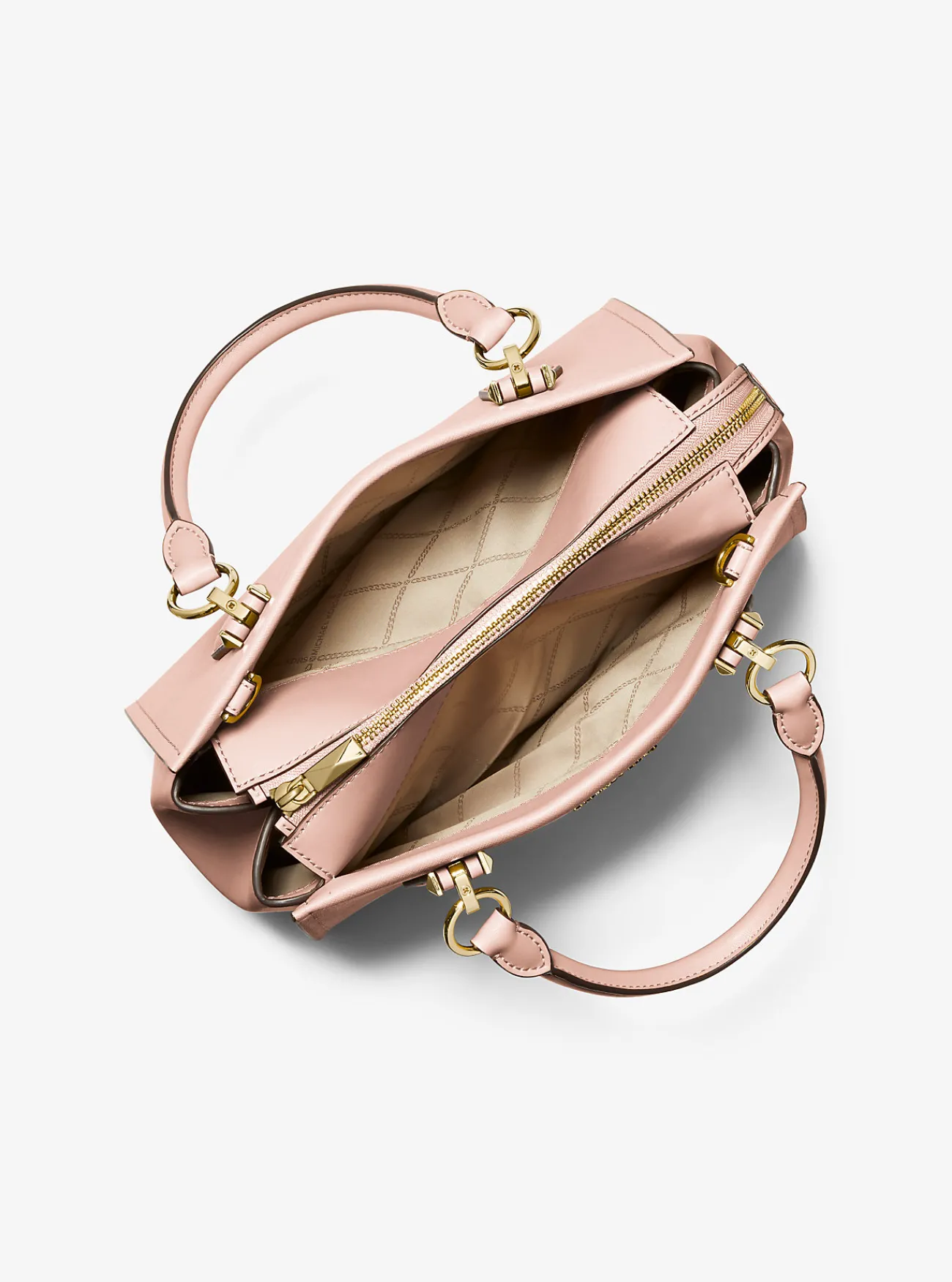 Michael Kors Boekentas Marilyn van saffianoleer, middelgroot ZACHTROZE New