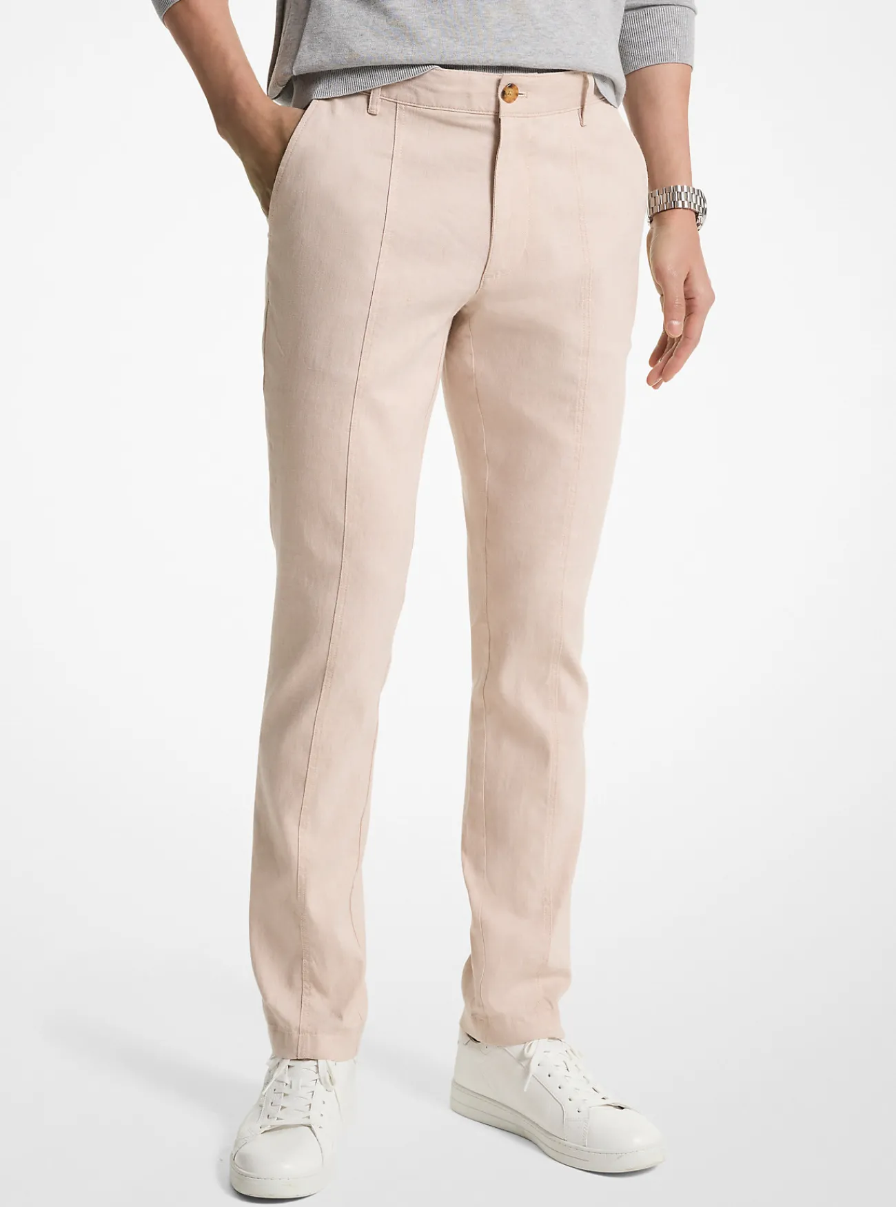 Michael Kors Broek van linnenmix KAKI Online