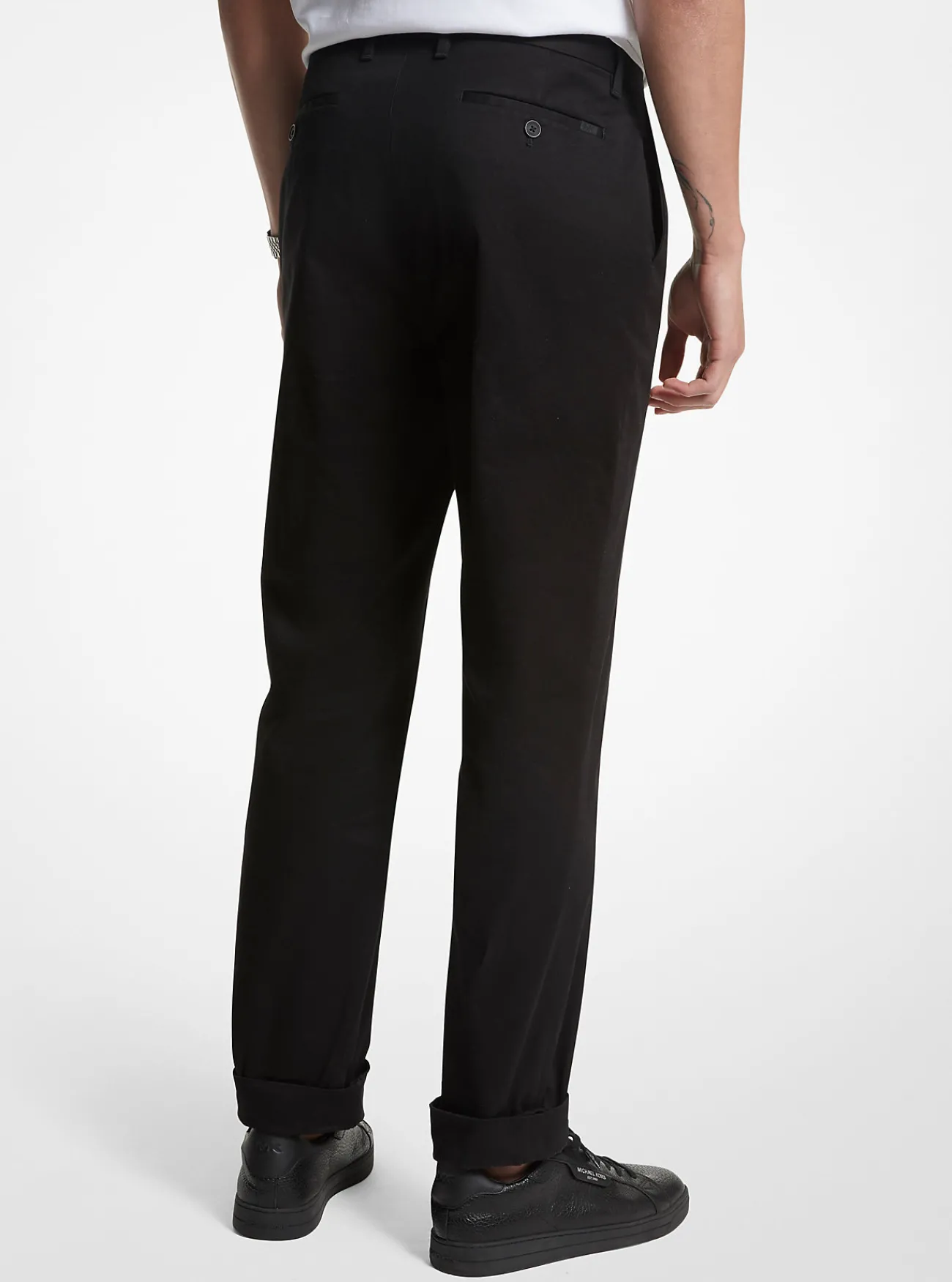 Michael Kors Broek van stretchkatoen met enkelboorden ZWART Fashion
