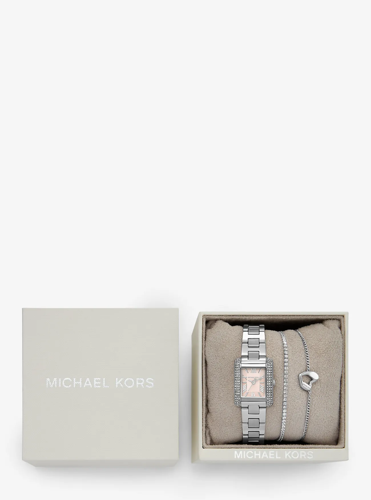 Michael Kors Cadeauset met horloge Emery en armband met siersteentjes, kleurig en mini ZILVER Best