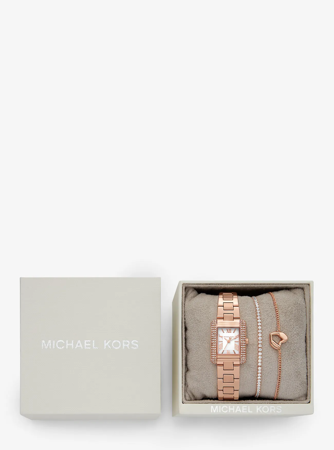 Michael Kors Cadeauset met horloge Emery en armband met siersteentjes, kleurig en mini ROSÉGOUD Online