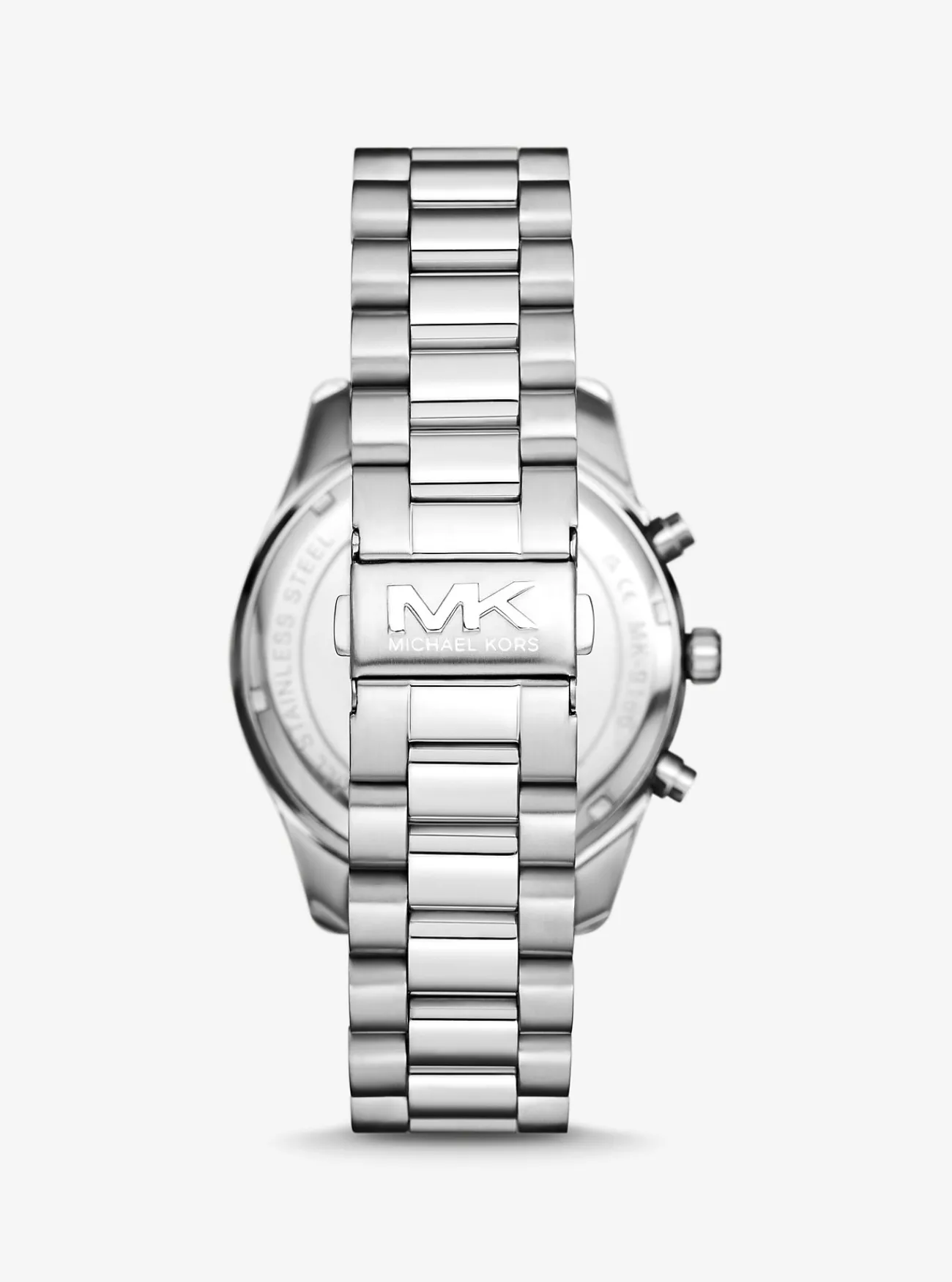 Michael Kors Cadeauset met kleurig oversized horloge Lexington met bandje van leer met krokodillenprint in reliëf en kaarthouder ZILVER Hot