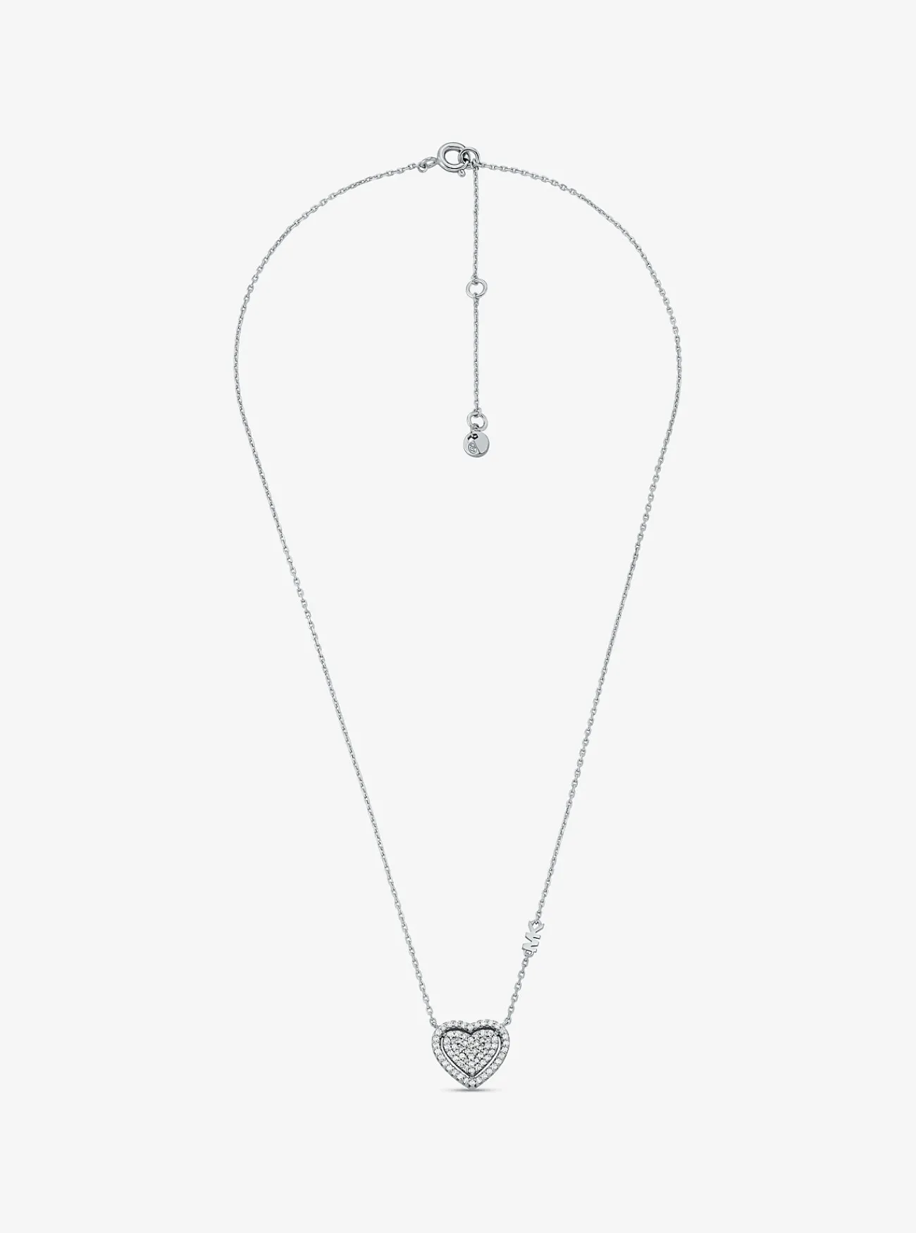 Michael Kors Cadeauset van halsketting met hartje en oorknopjes van sterling met plating met edelmetaal en siersteentjes ZILVER Discount