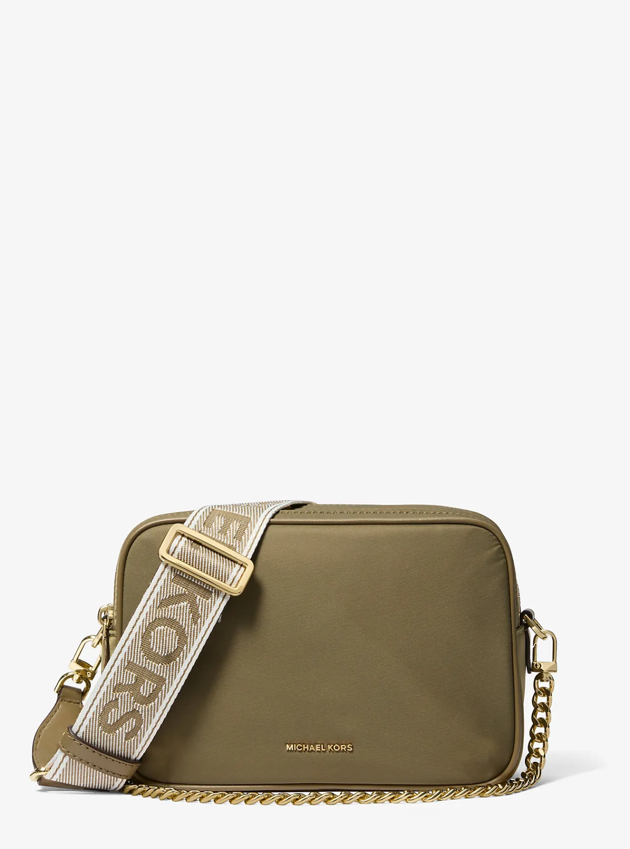 Michael Kors Cameracrossbodytas Bryant van nylon, middelgroot SAFARIGROEN Outlet