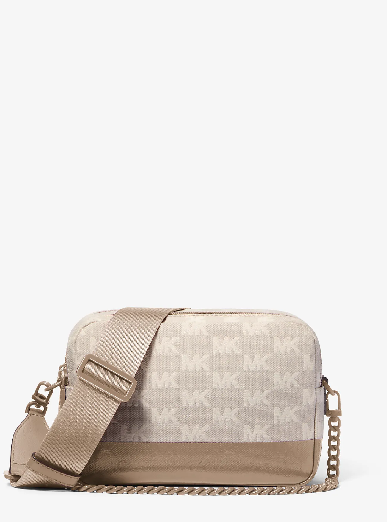Michael Kors Cameracrossbodytas Bryant van jacquard en leer met tweekleurig logo, middelgroot BERK Online