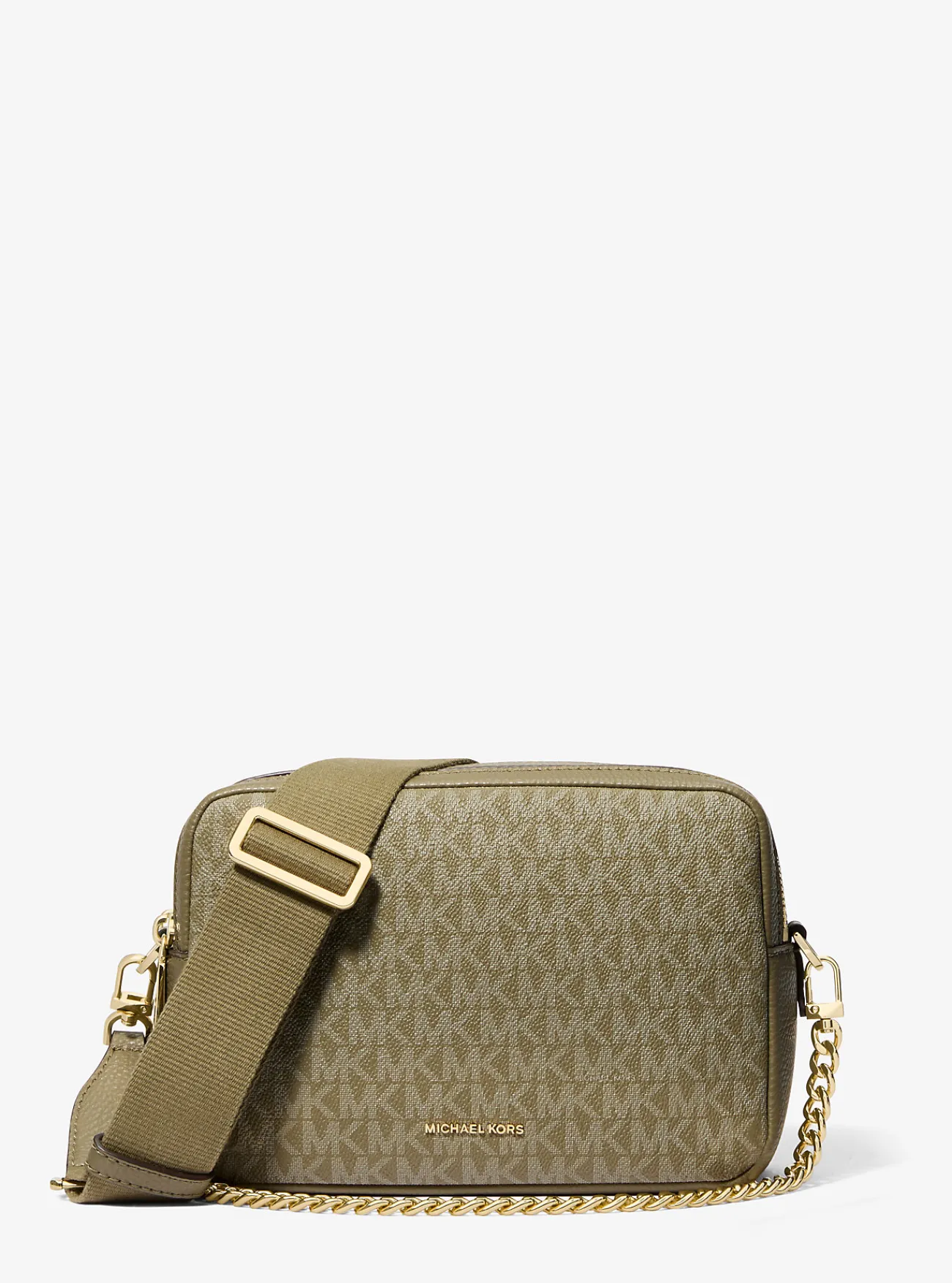 Michael Kors Cameracrossbodytas Bryant met kenmerkend logo, middelgroot SAFARIGROEN Discount