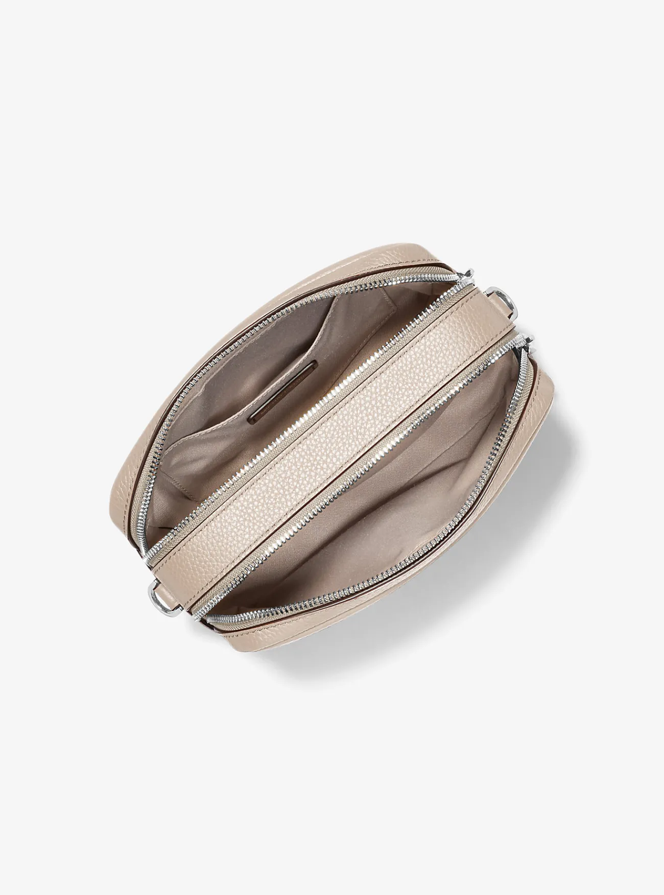 Michael Kors Cameracrossbodytas Bryant van getrommeld leer, middelgroot LICHTZAND Sale
