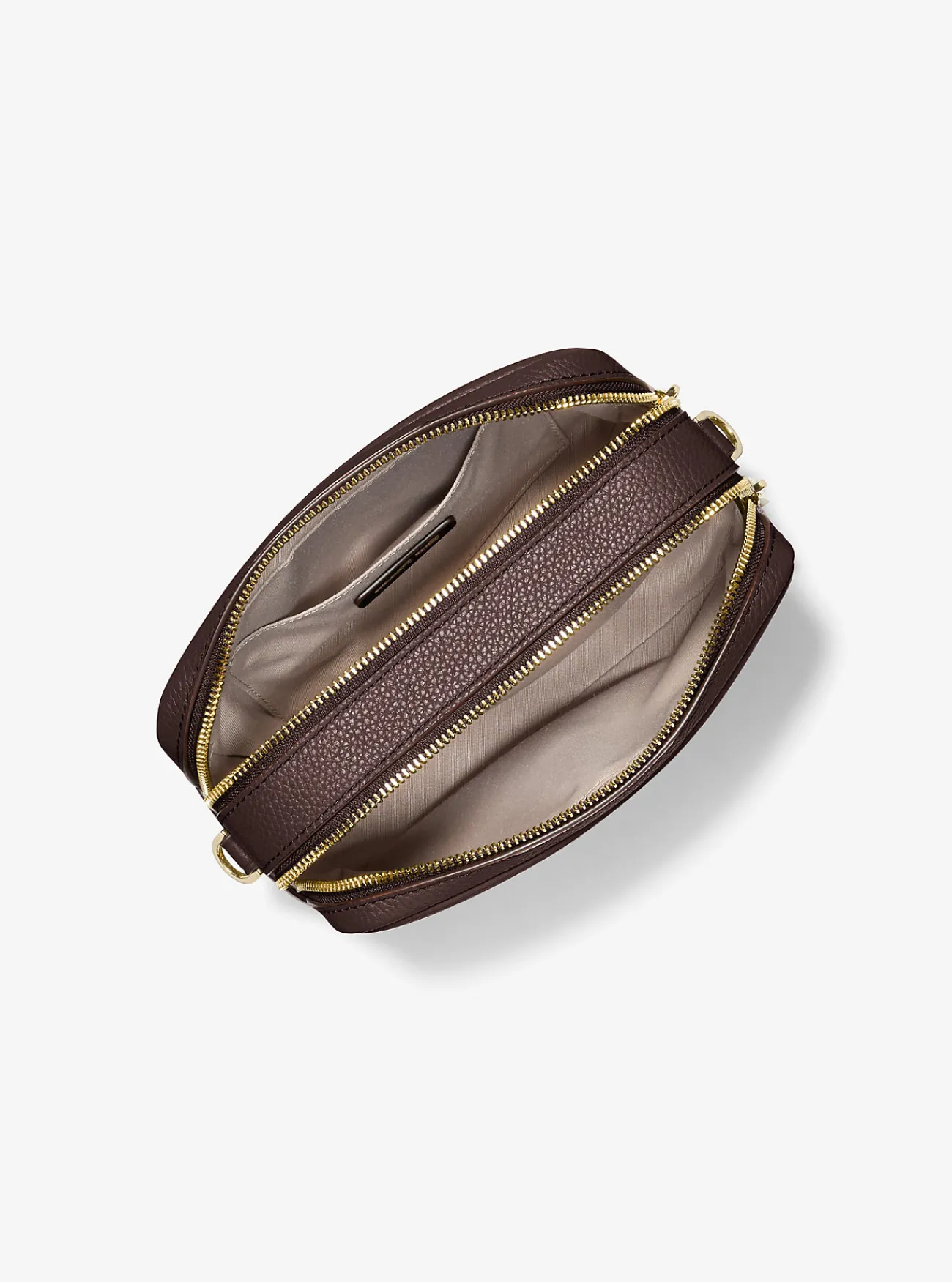 Michael Kors Cameracrossbodytas Bryant van getrommeld leer, middelgroot CHOCOLADE Hot