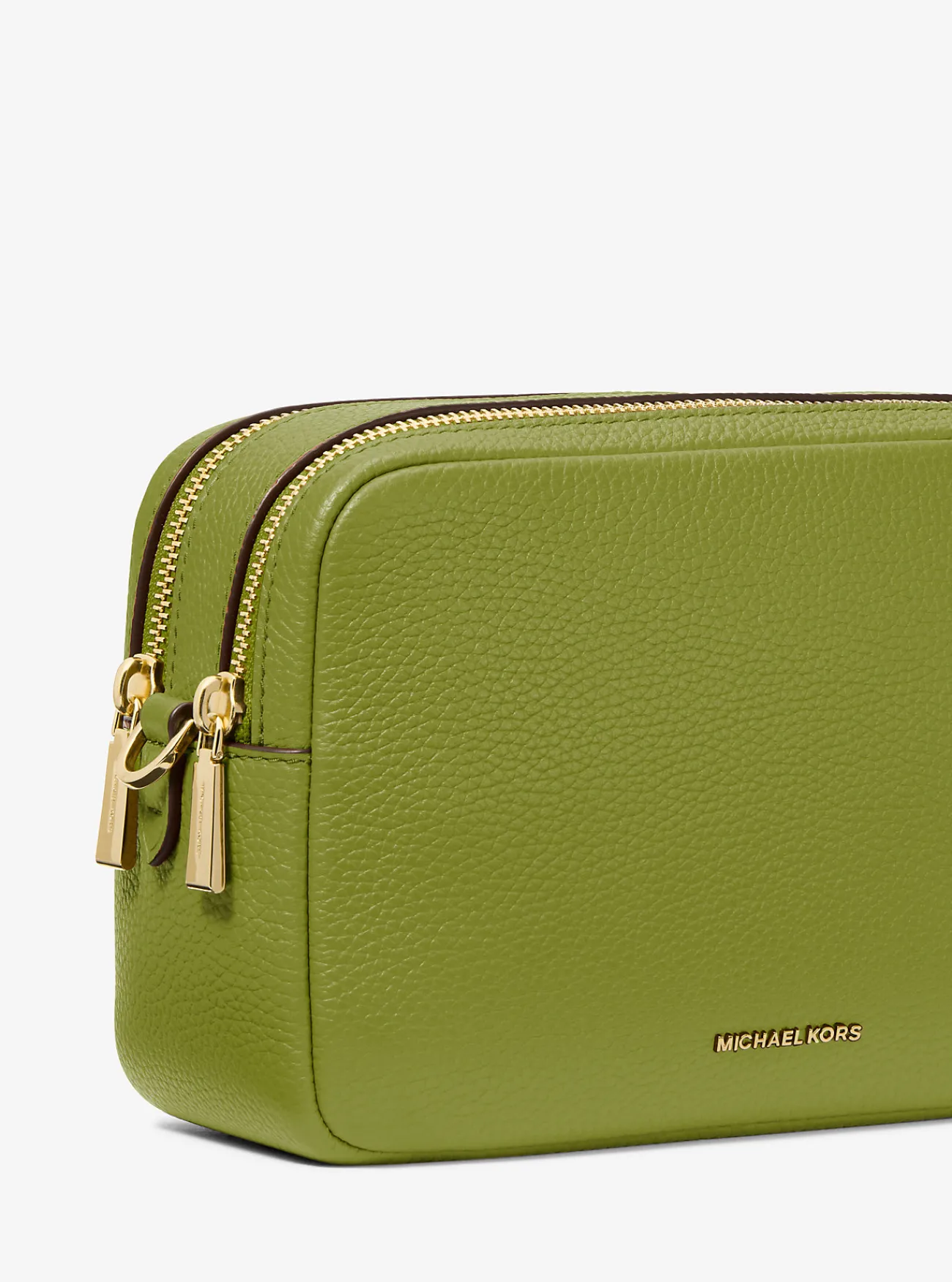 Michael Kors Cameracrossbodytas Bryant van getrommeld leer, middelgroot WEIDEGROEN Sale