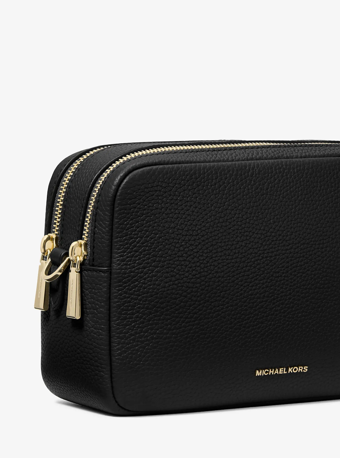 Michael Kors Cameracrossbodytas Bryant van getrommeld leer, middelgroot ZWART Sale