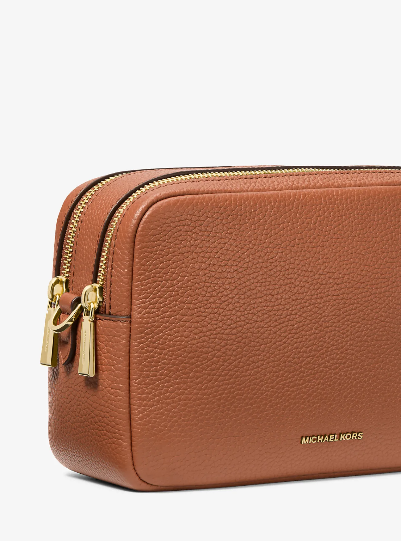 Michael Kors Cameracrossbodytas Bryant van getrommeld leer, middelgroot LUGGAGE New