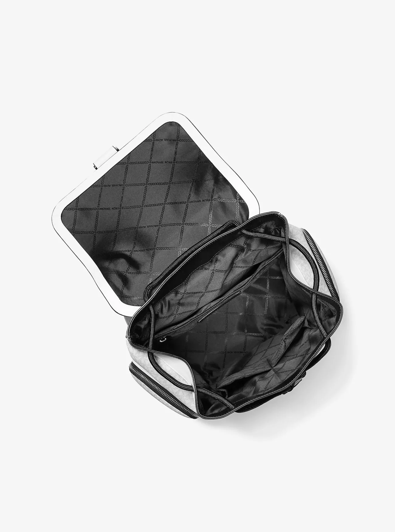 Michael Kors Cargorugzak Hudson van leer met kenmerkend logo Online