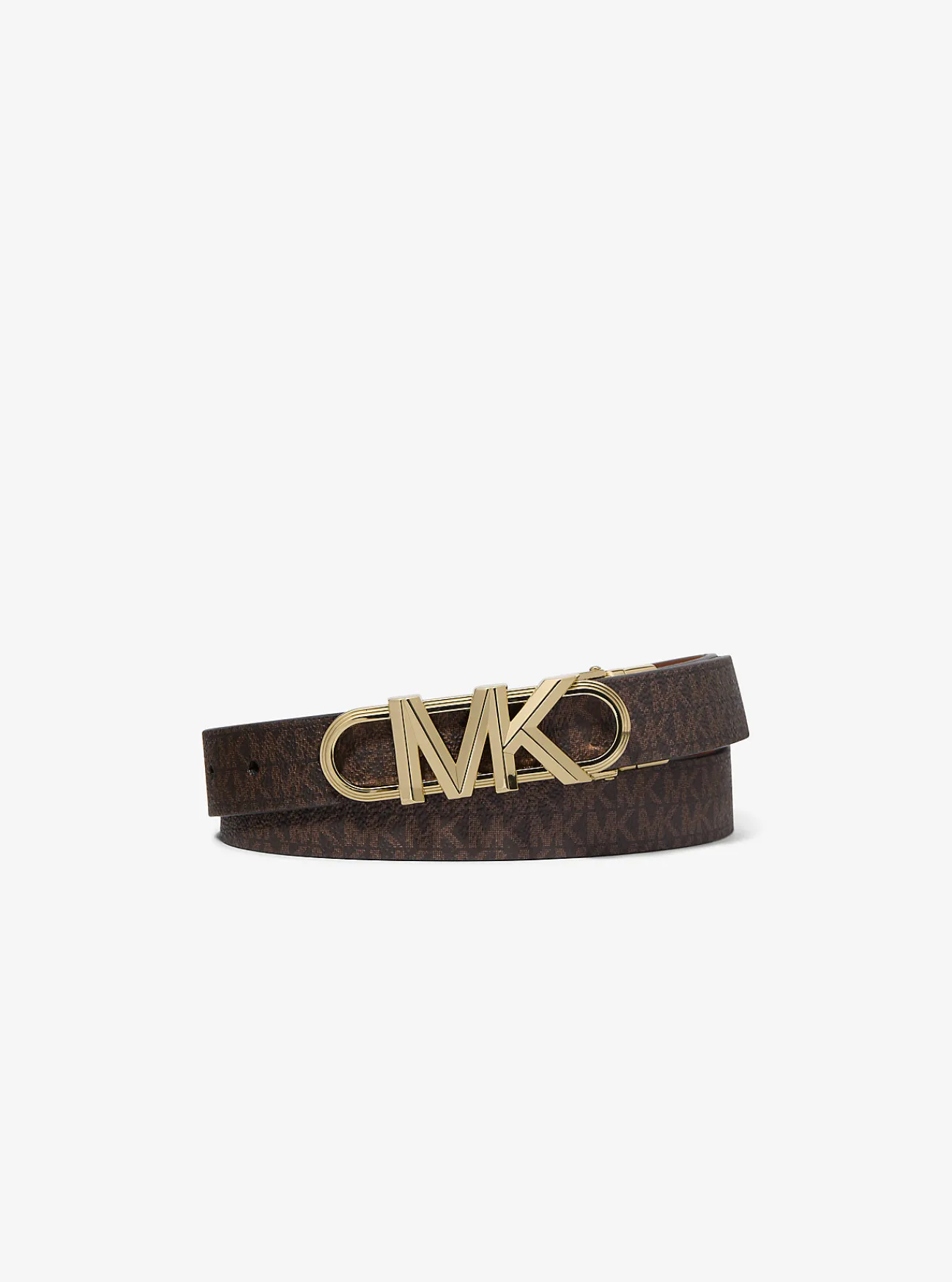 Michael Kors Ceintuur Empire van leer met kenmerkend logo, omkeerbaar BRUIN New
