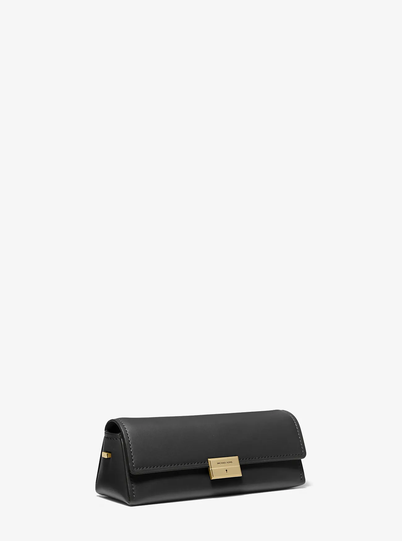 Michael Kors Clutch Ludlow van leer, aanpasbaar en klein ZWART New