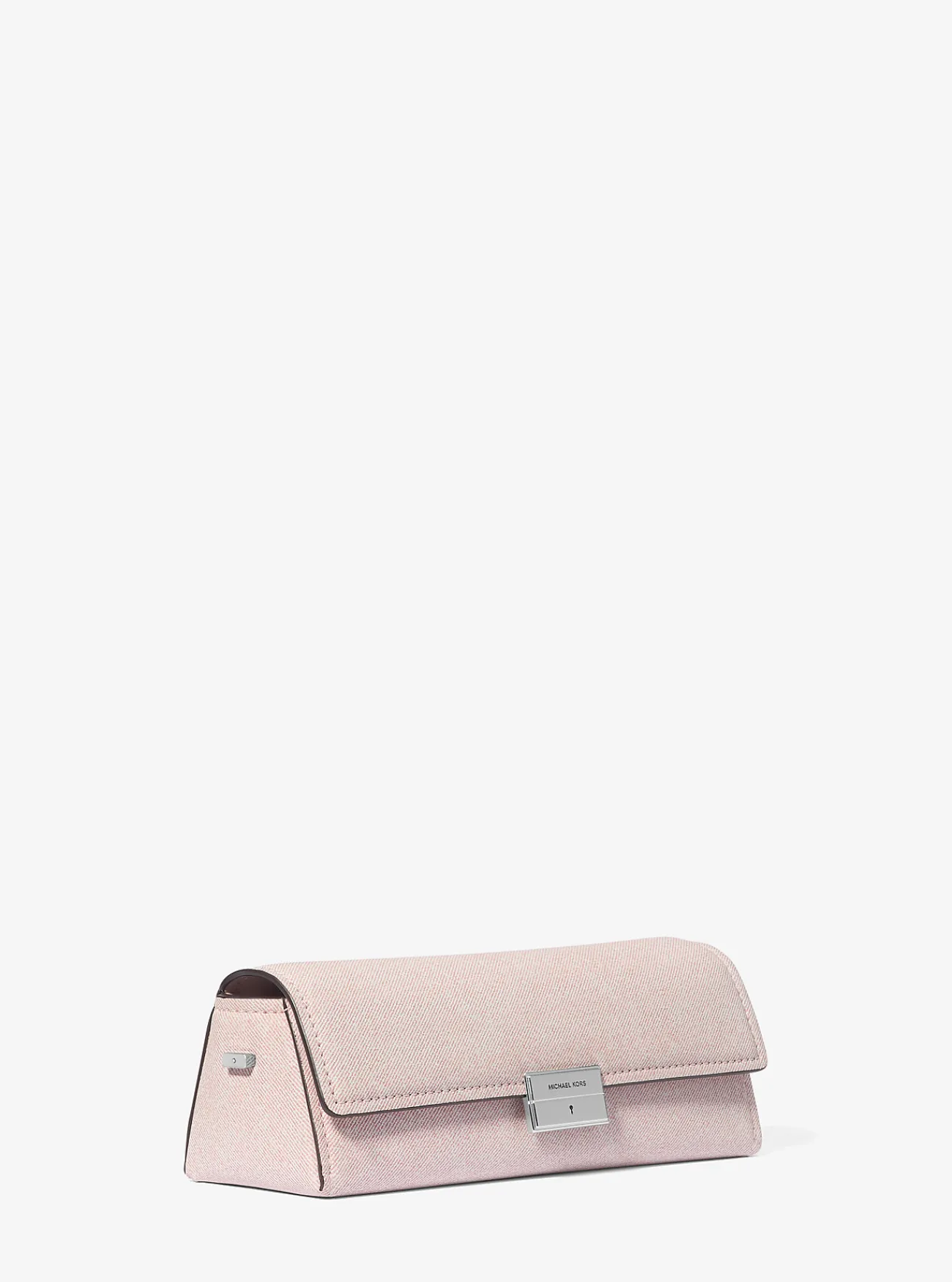 Michael Kors Clutch Ludlow van leer met denimprint, aanpasbaar en klein, Nieuw Maanjaar ROZENWATER New