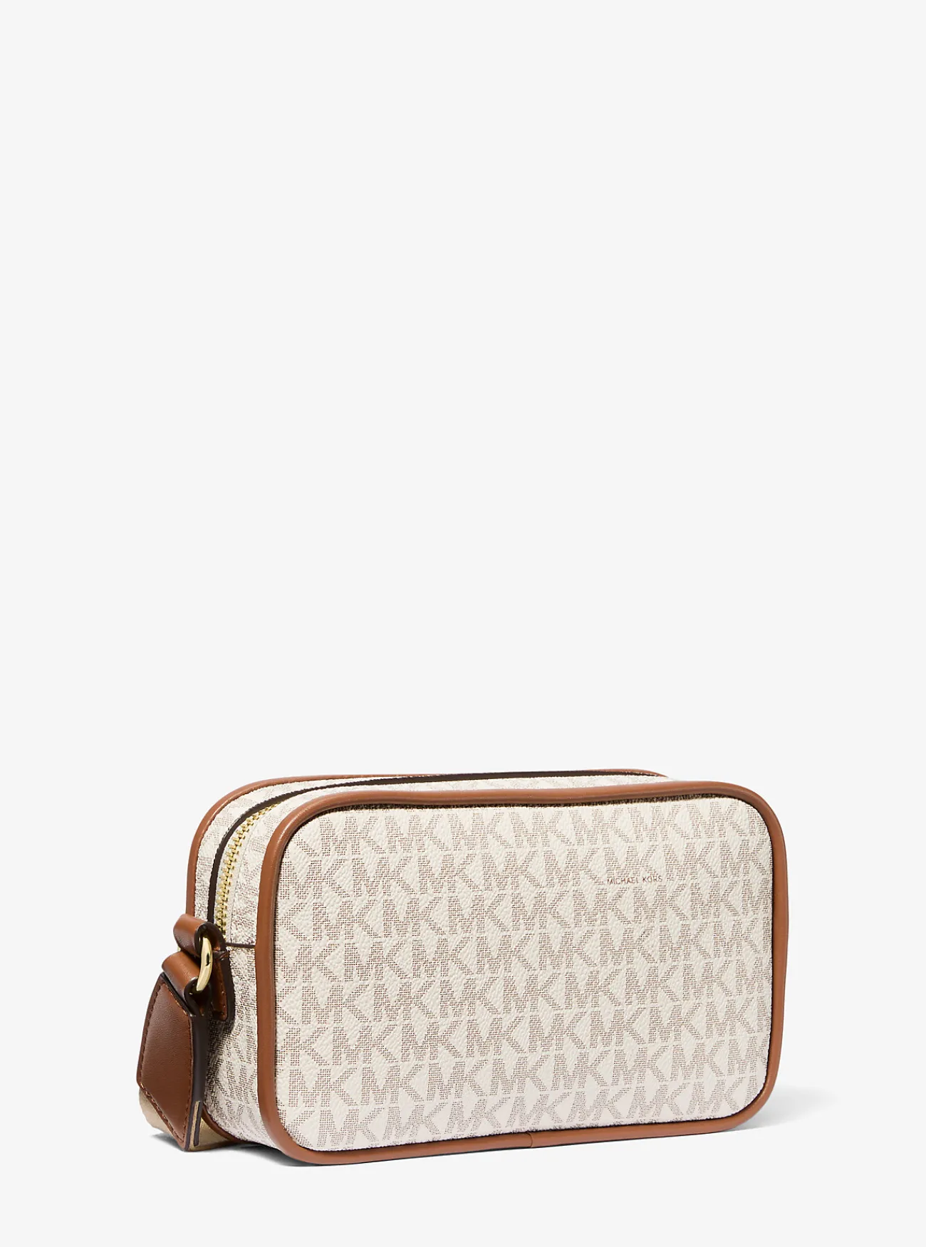 Michael Kors Crossbodycameratas Bradshaw met metallic kenmerkend logo, extra klein VANILLE Best