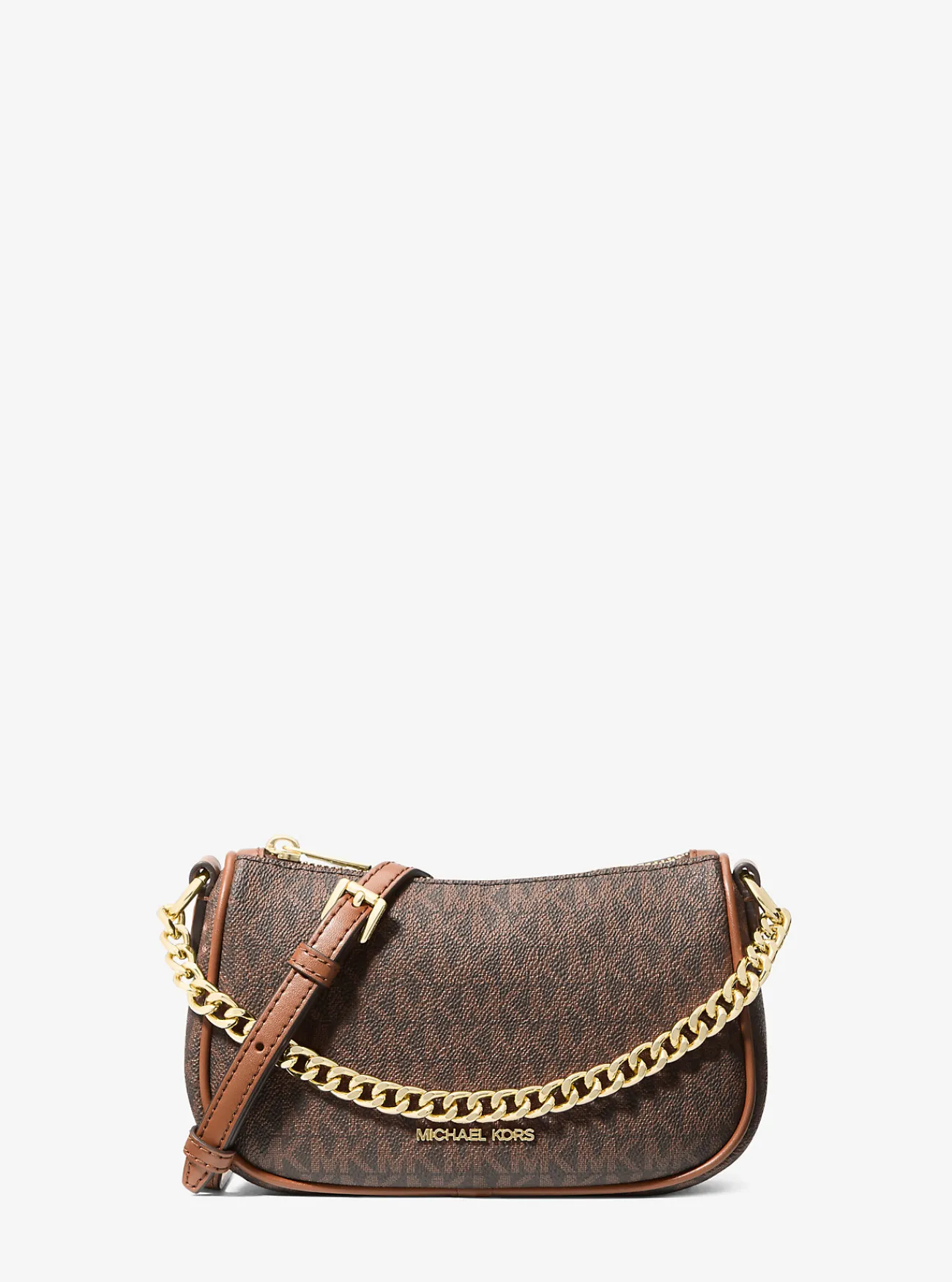 Michael Kors Crossbodytas Carmela met kenmerkend logo, aanpasbaar en klein BRUIN Outlet
