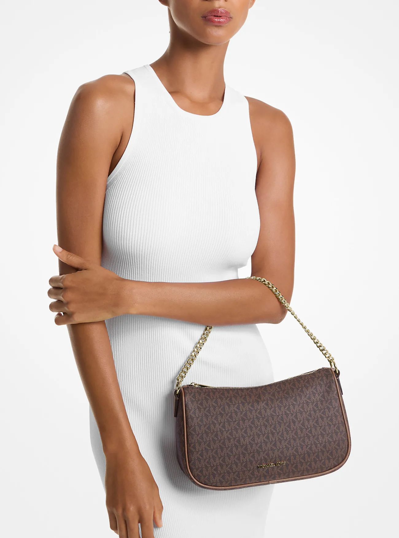 Michael Kors Crossbodytas Carmela met kenmerkend logo, aanpasbaar en middelgroot BRUIN Fashion