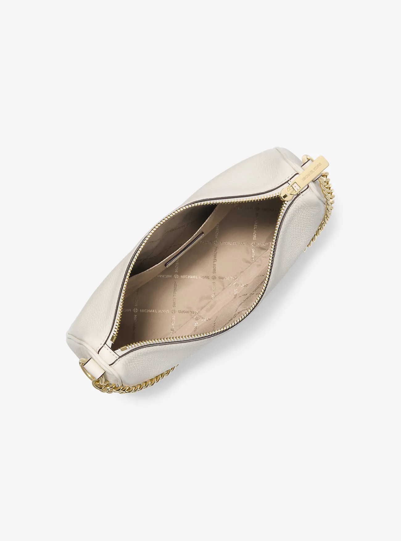 Michael Kors Crossbodytas Carmela van getrommeld leer, aanpasbaar en middelgroot Discount