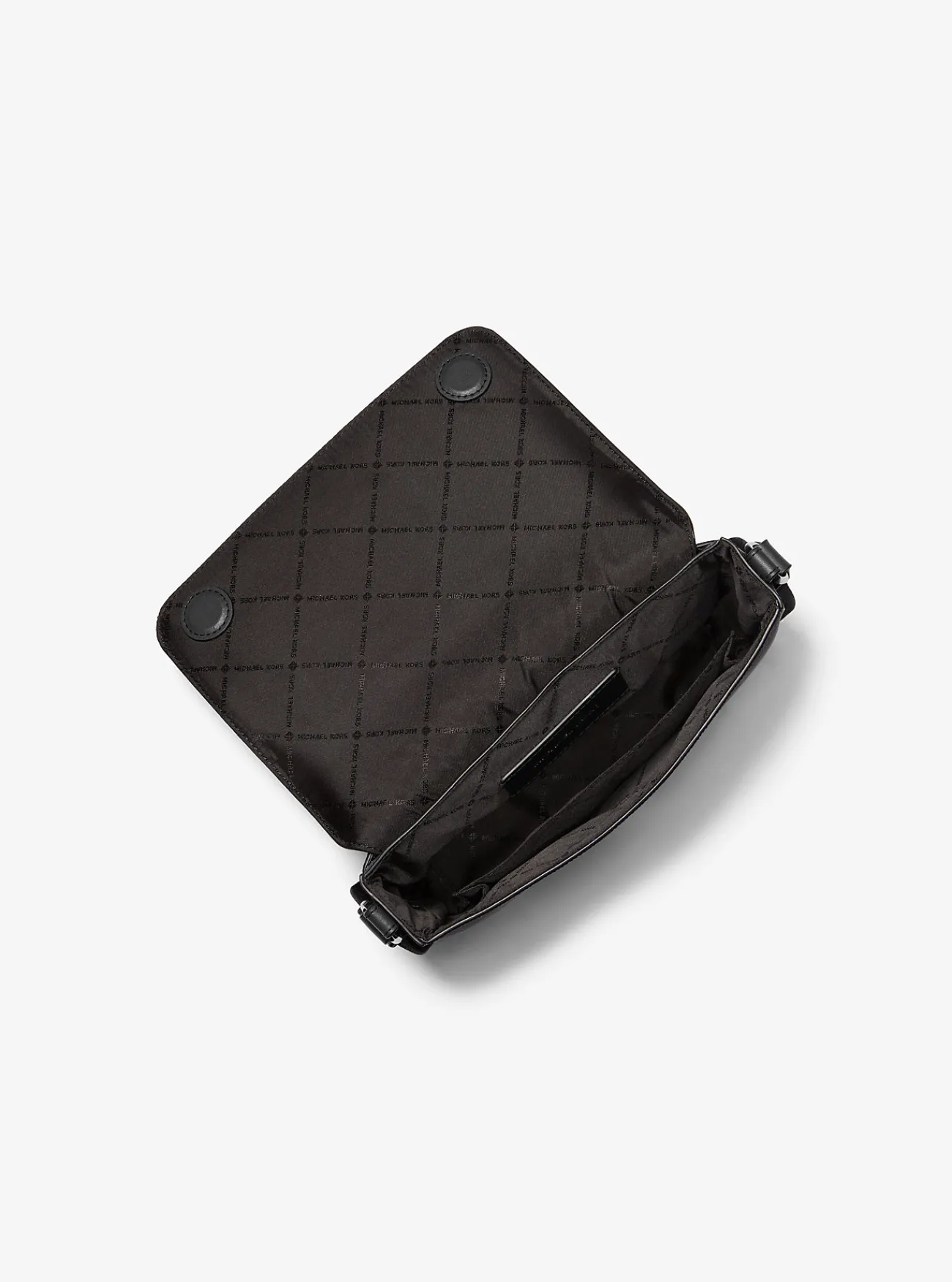 Michael Kors Crossbodytas Edison van leer met kruislingse nerf en tasje, mini ZWART Clearance