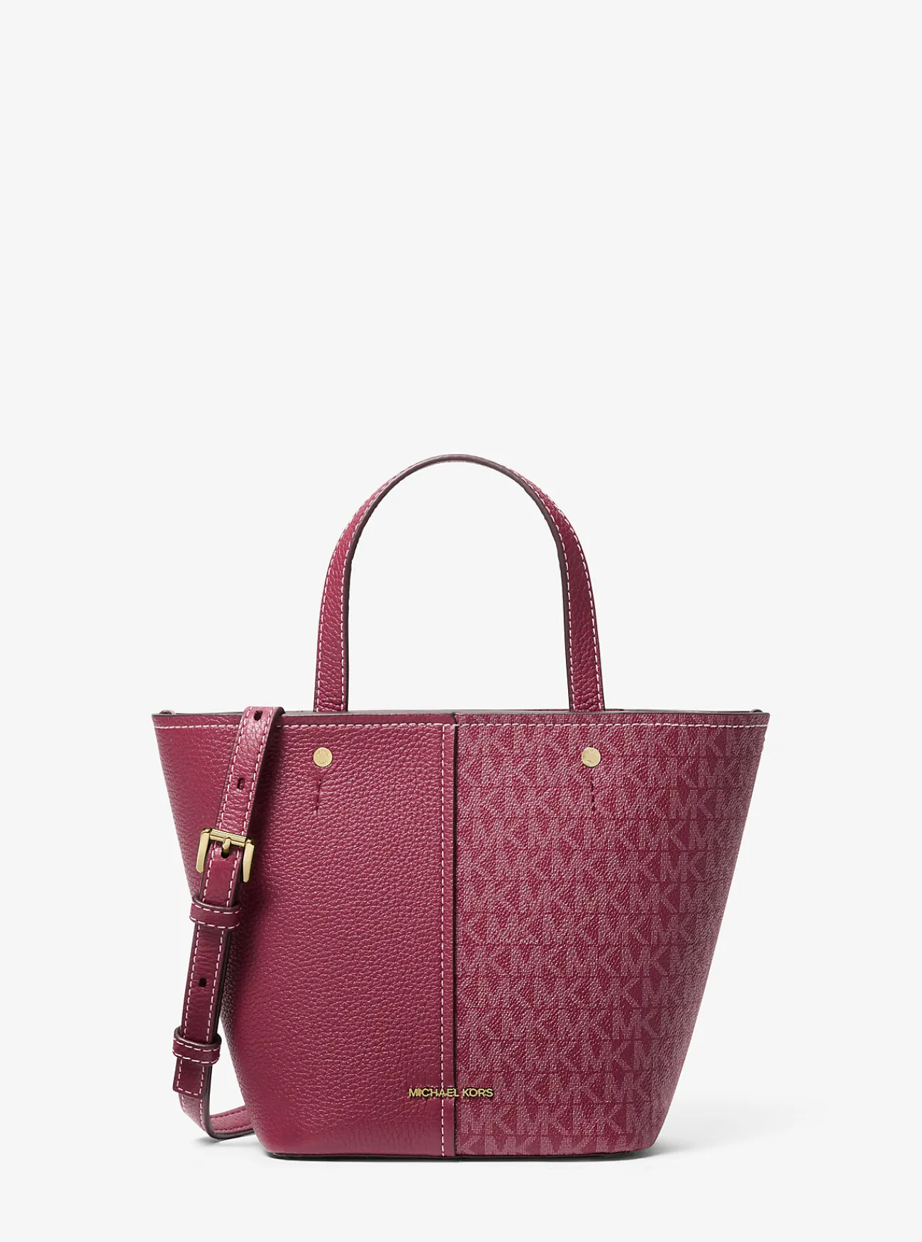 Michael Kors Crossbodytas Flora van canvas met kenmerkend logo en getrommeld leer, middelgroot Outlet