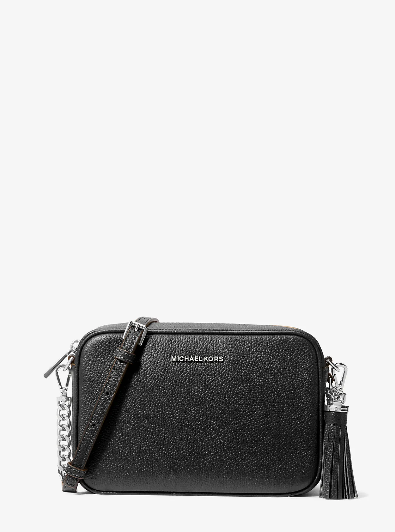 Michael Kors Crossbodytas Ginny van leer ZWART Sale