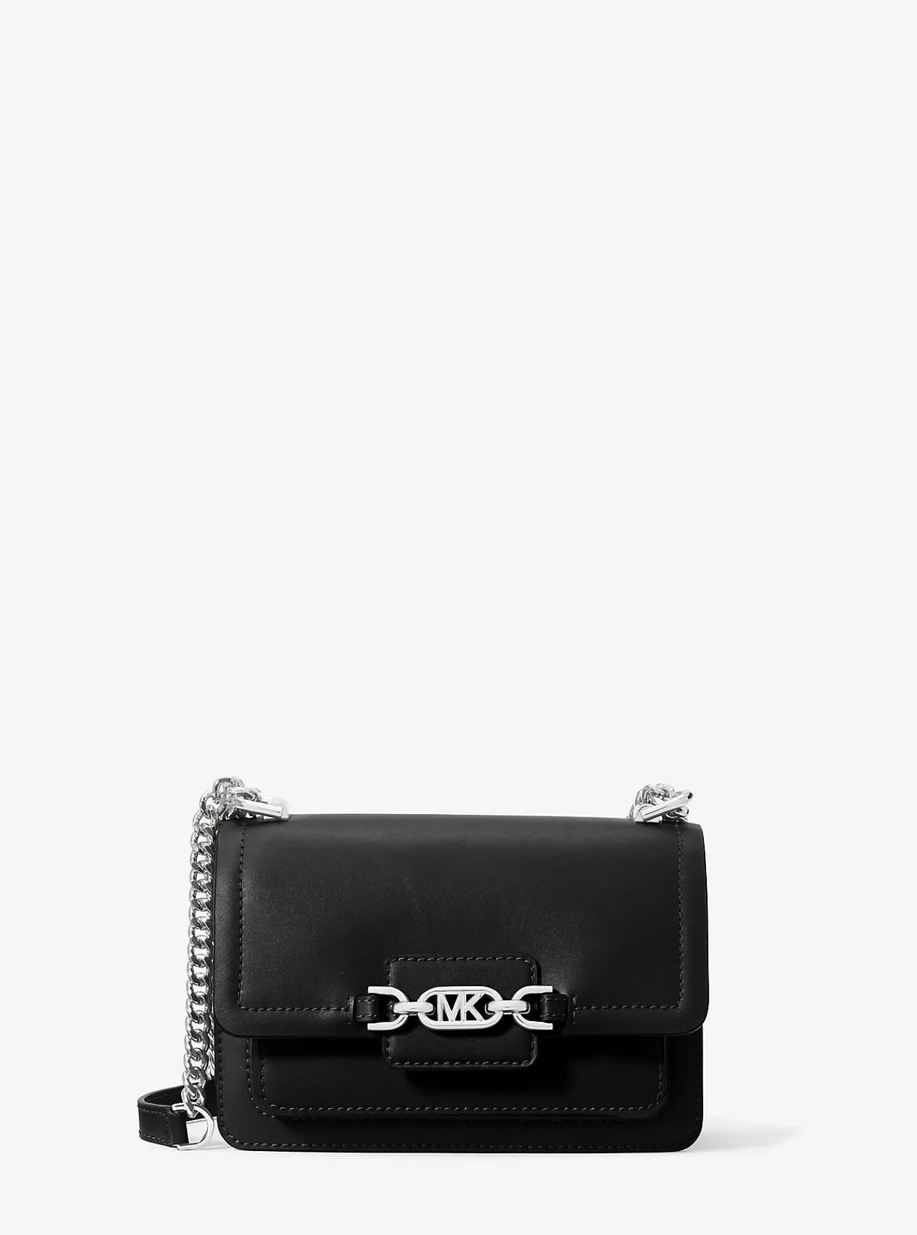 Michael Kors Crossbodytas Heather van leer, extra klein ZWART Outlet