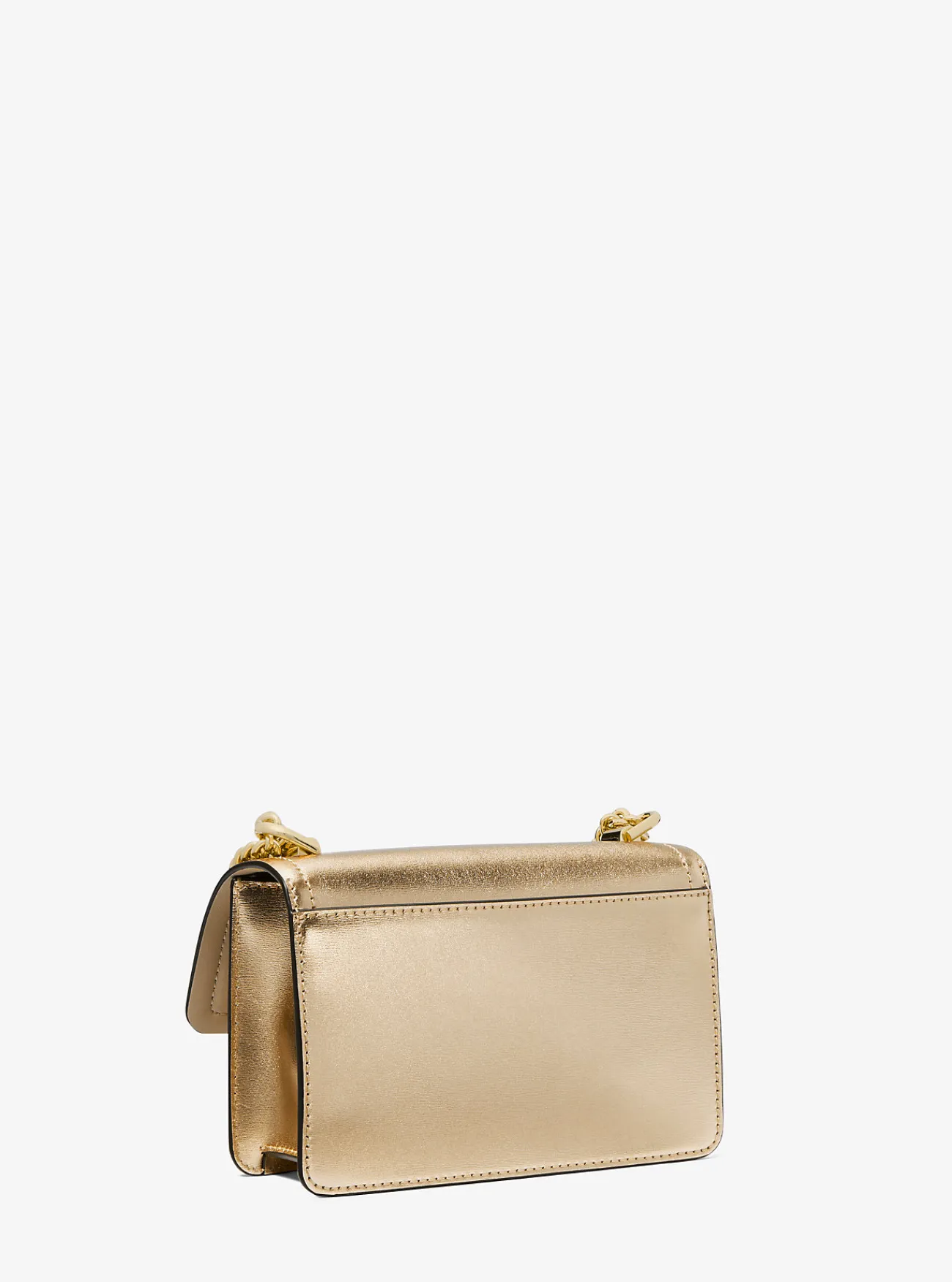 Michael Kors Crossbodytas Heather van metallic leer, extra klein LICHTGOUD Clearance