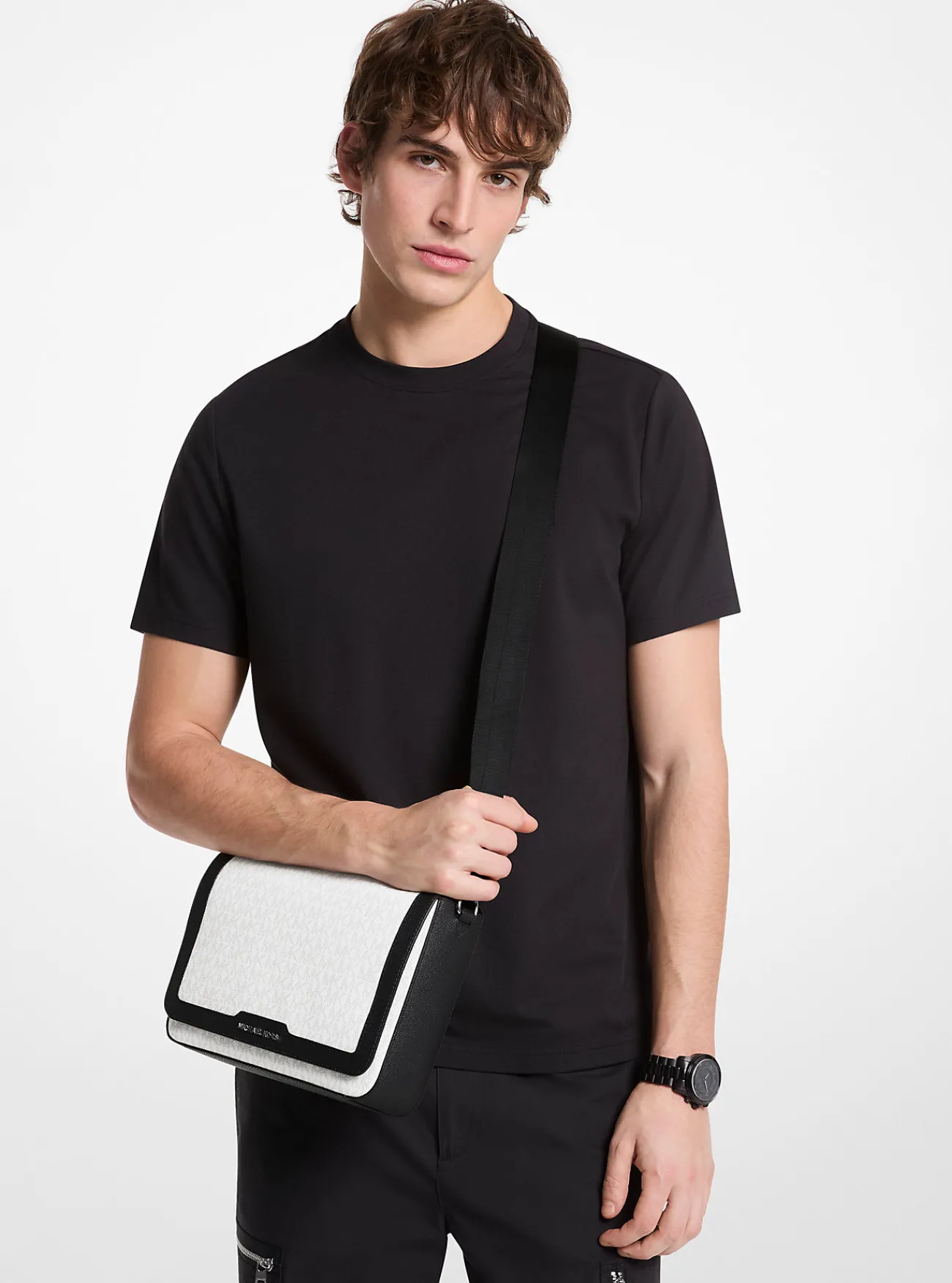 Michael Kors Crossbodytas Hudson met kenmerkend logo HELDERWIT Outlet
