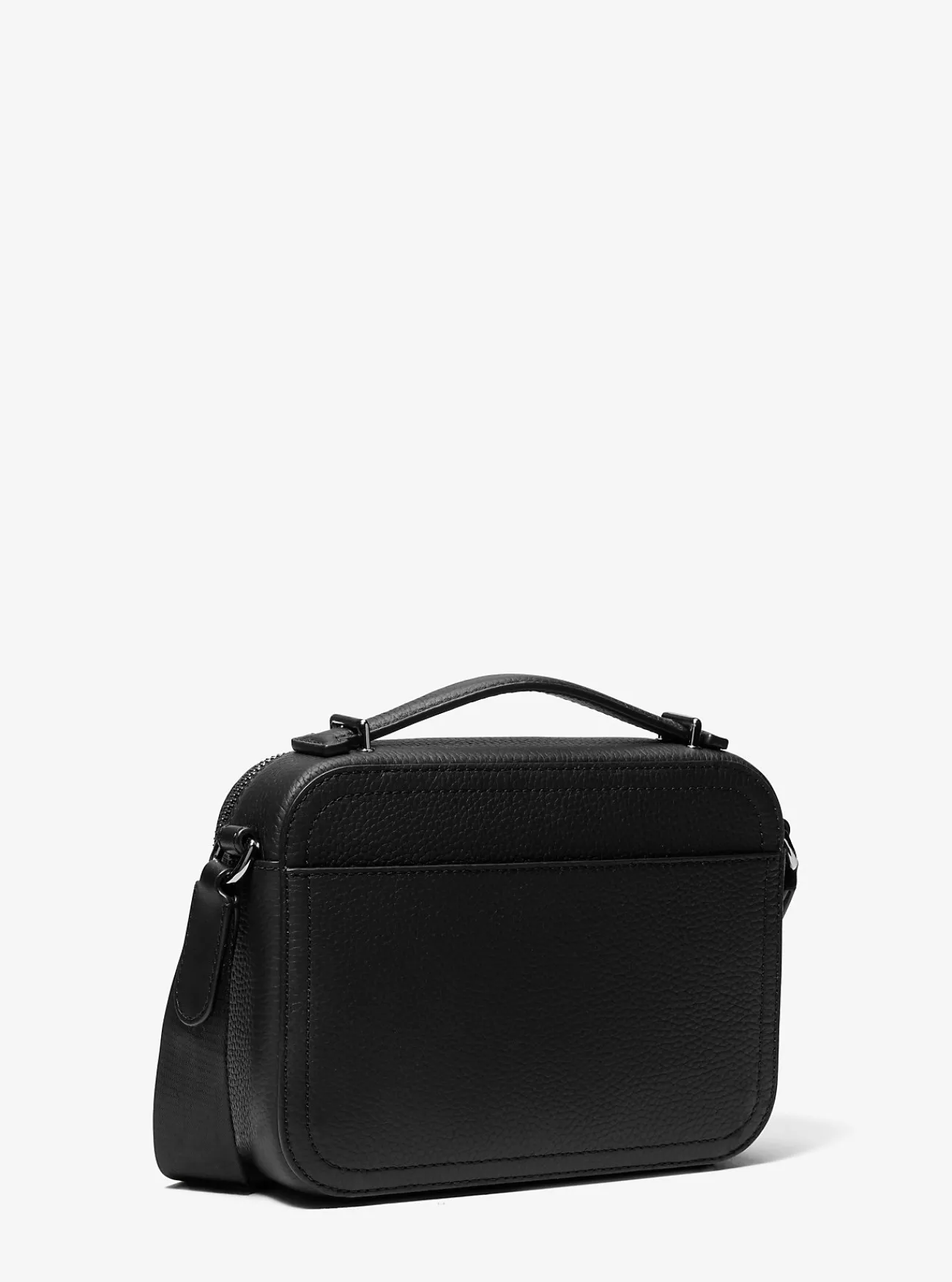 Michael Kors Crossbodytas Hudson van getrommeld leer ZWART Clearance