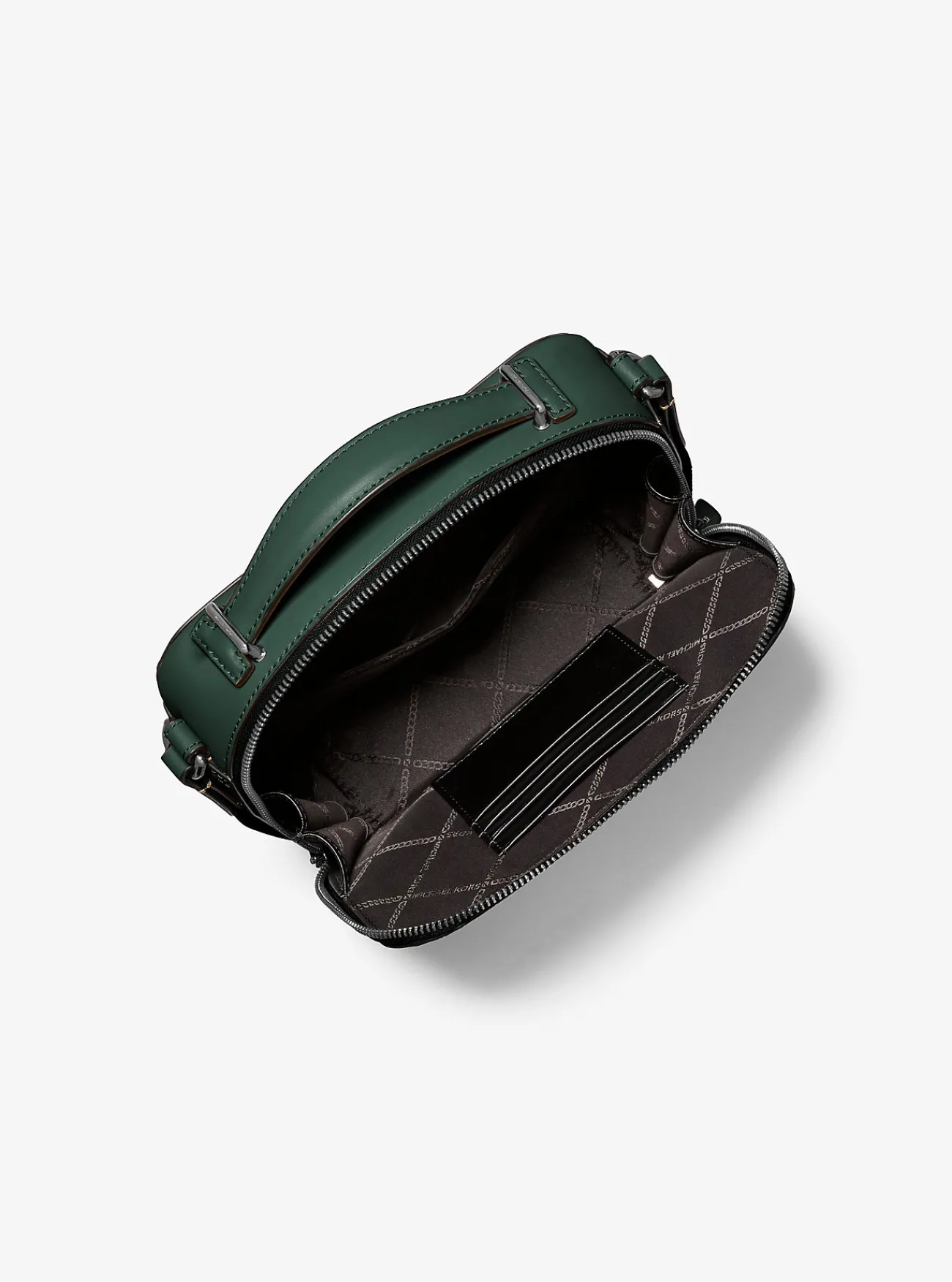 Michael Kors Crossbodytas Hudson van leer met krokodillenprint in reli&euml;f BOSGROEN Clearance