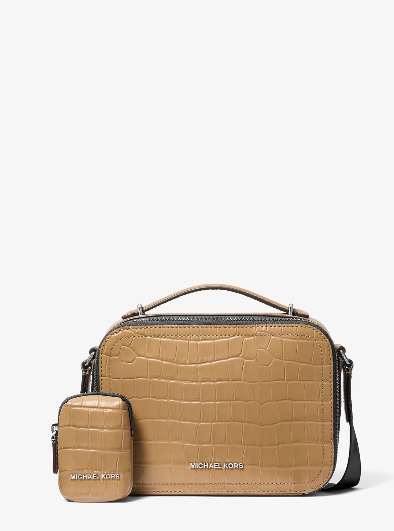 Michael Kors Crossbodytas Hudson van leer met krokodillenprint in reli&euml;f KAF New