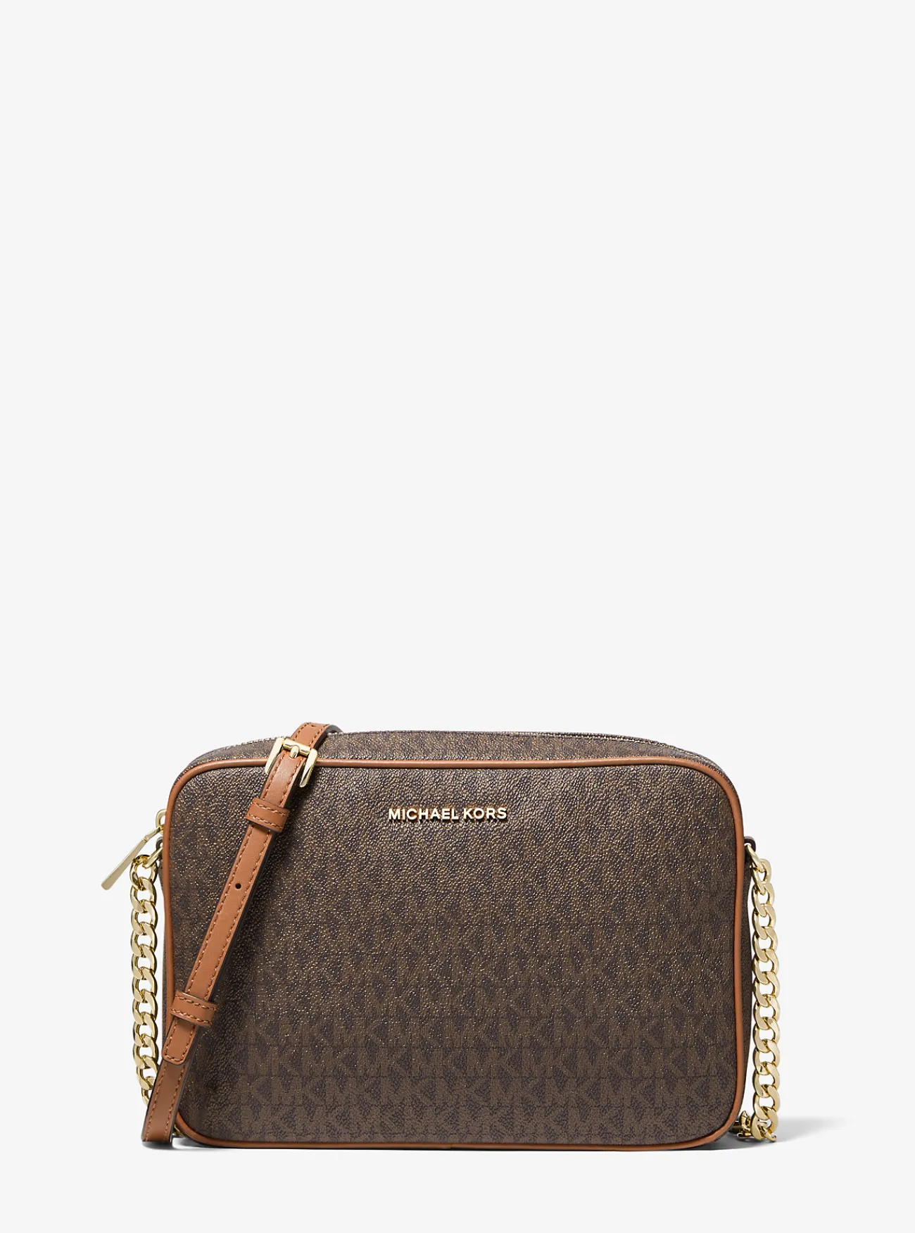 Michael Kors Crossbodytas Jet Set met logo, groot BRUIN Clearance