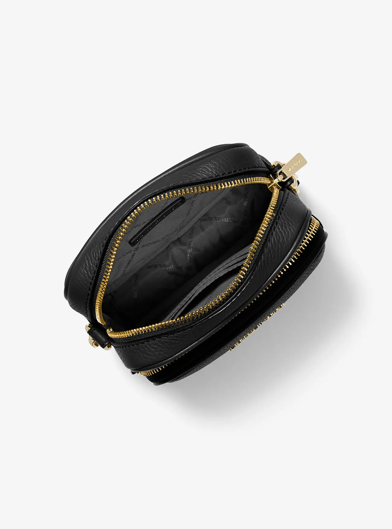 Michael Kors Crossbodytas Jet Set Travel van getrommeld leer, middelgroot ZWART Clearance