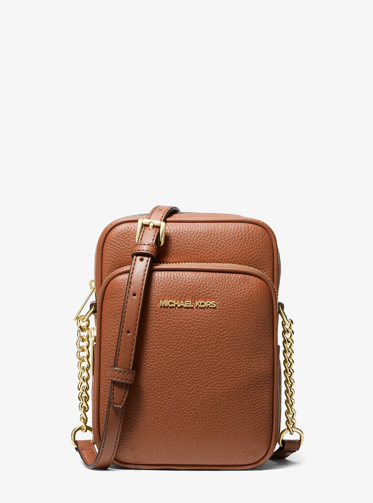 Michael Kors Crossbodytas Jet Set Travel van getrommeld leer, middelgroot LUGGAGE New