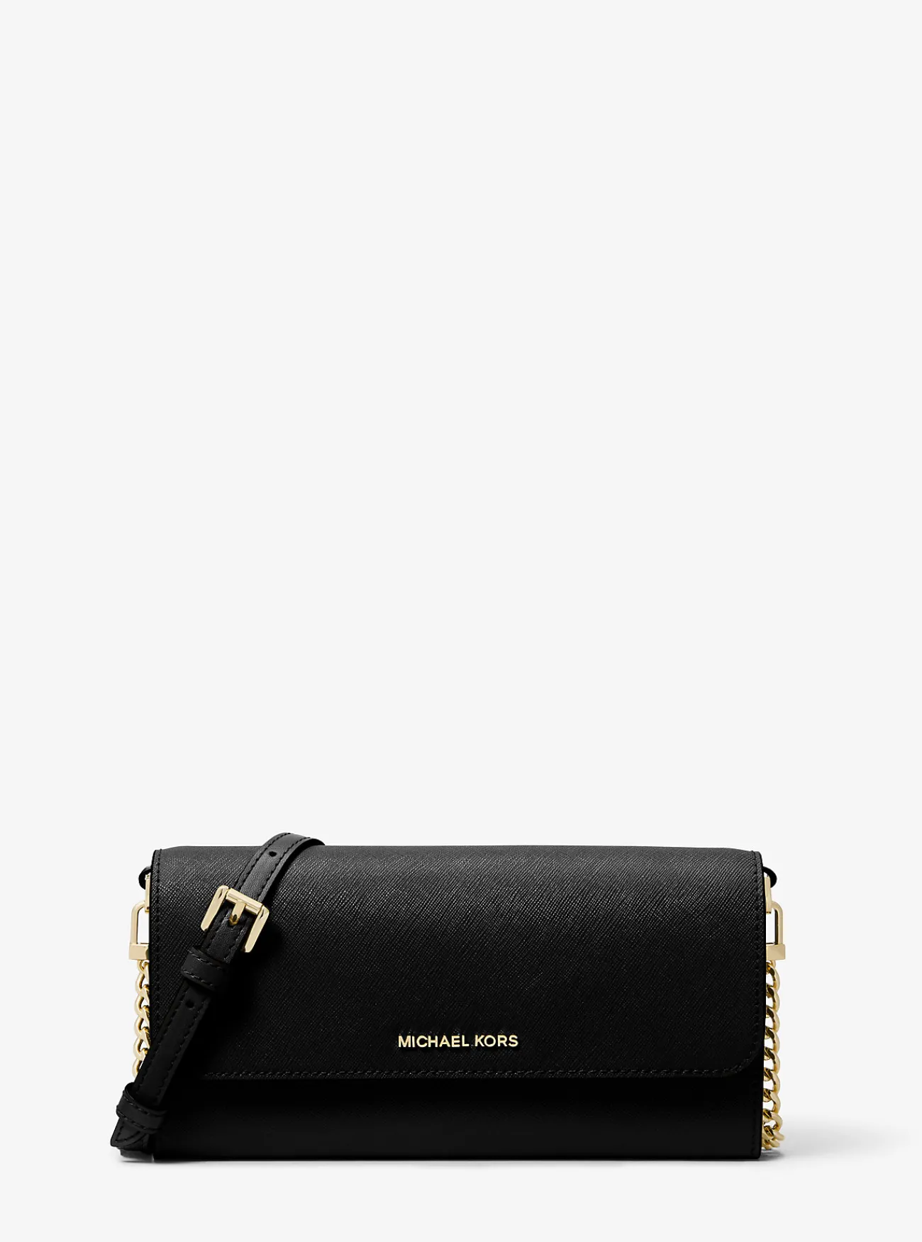 Michael Kors Crossbodytas Jet Set van saffianoleer, aanpasbaar en groot ZWART Discount