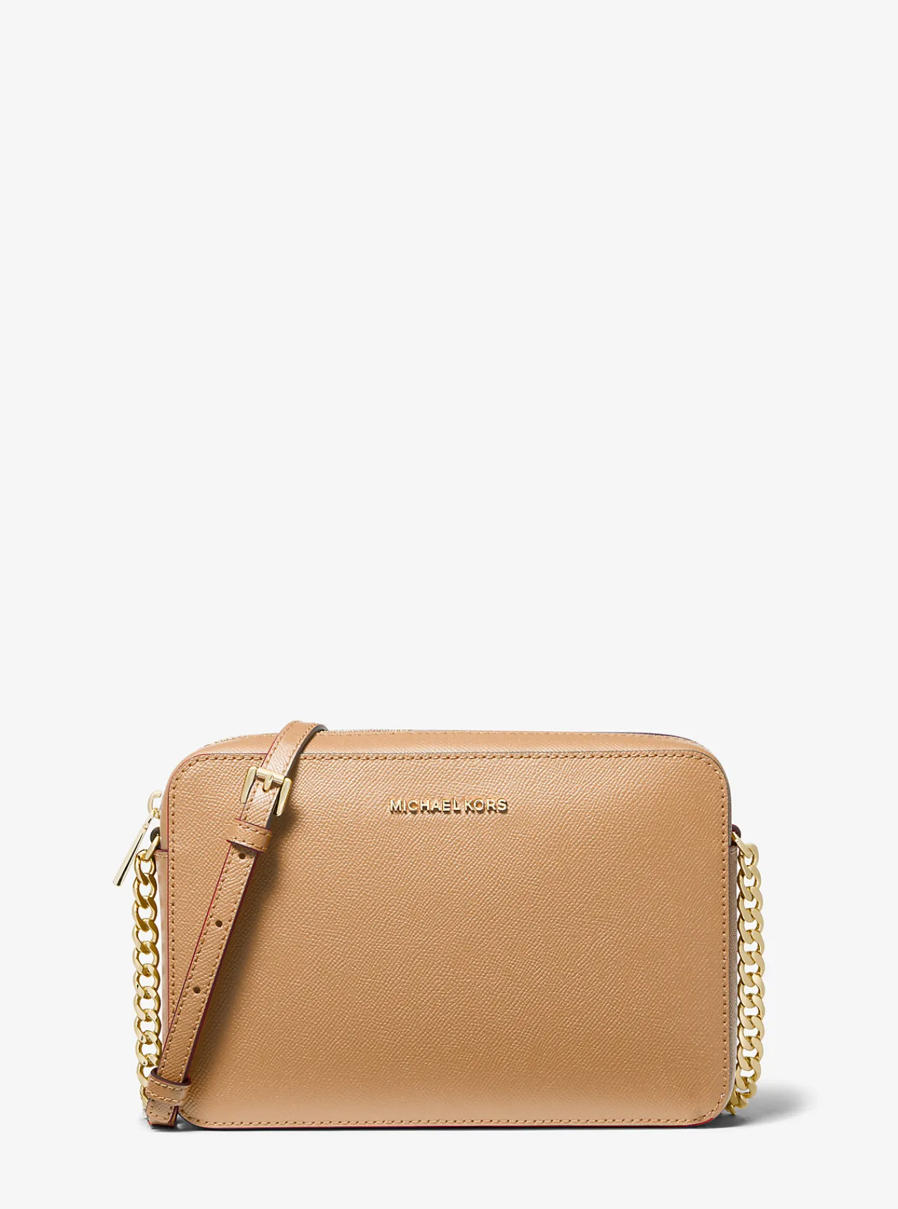 Michael Kors Crossbodytas Jet Set van saffianoleer, groot CAMEL Discount