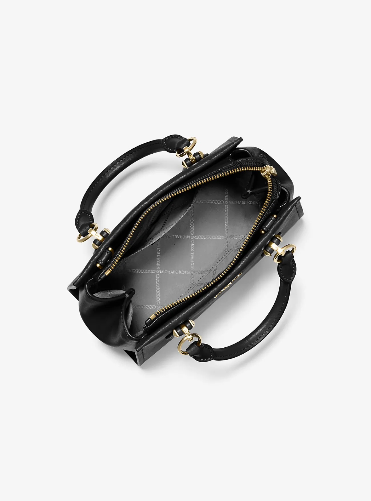 Michael Kors Crossbodytas Marilyn van saffianoleer, klein ZWART Outlet