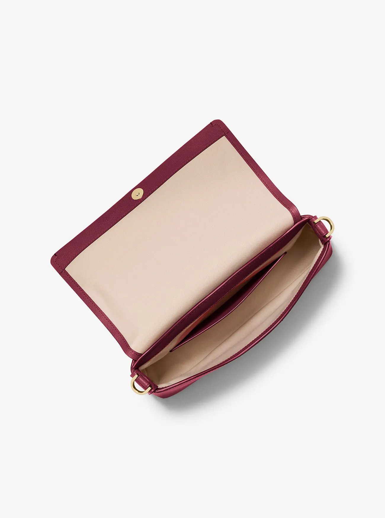 Michael Kors Crossbodytas Nessa van leer, groot MOERBEI Sale