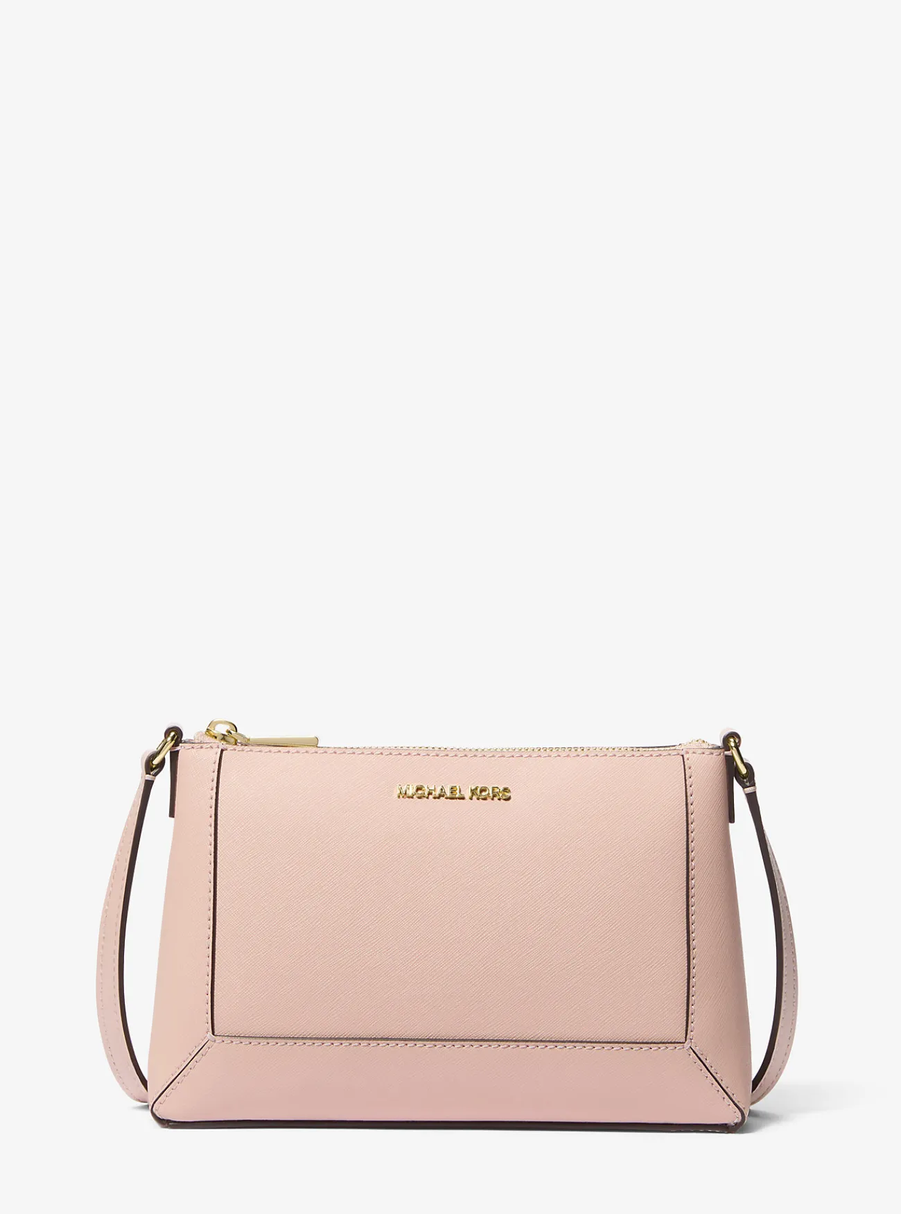 Michael Kors Crossbodytas Sallie van saffianoleer, middelgroot ZACHTROZE New