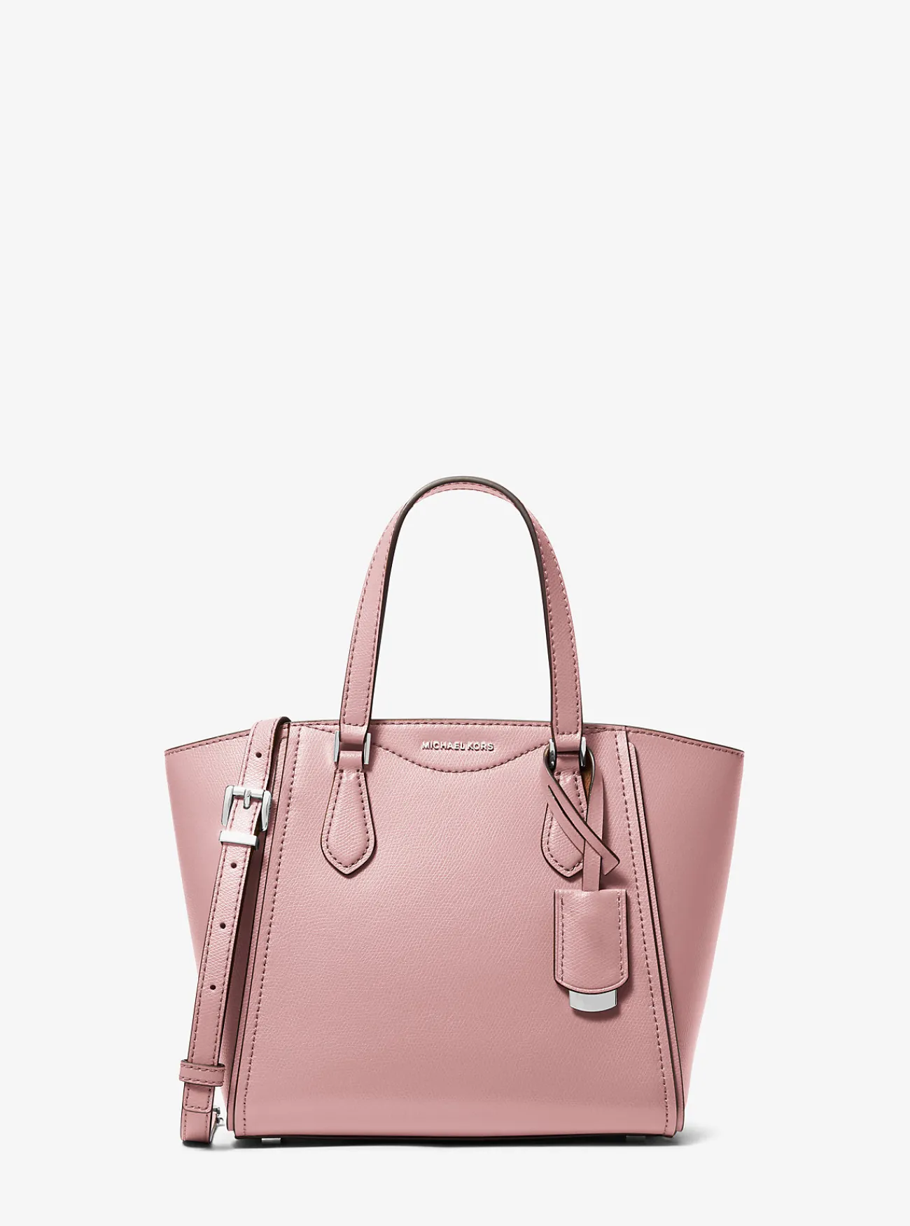 Michael Kors Crossbodytas Taryn van leer, aanpasbaar en klein ZACHTROZE New